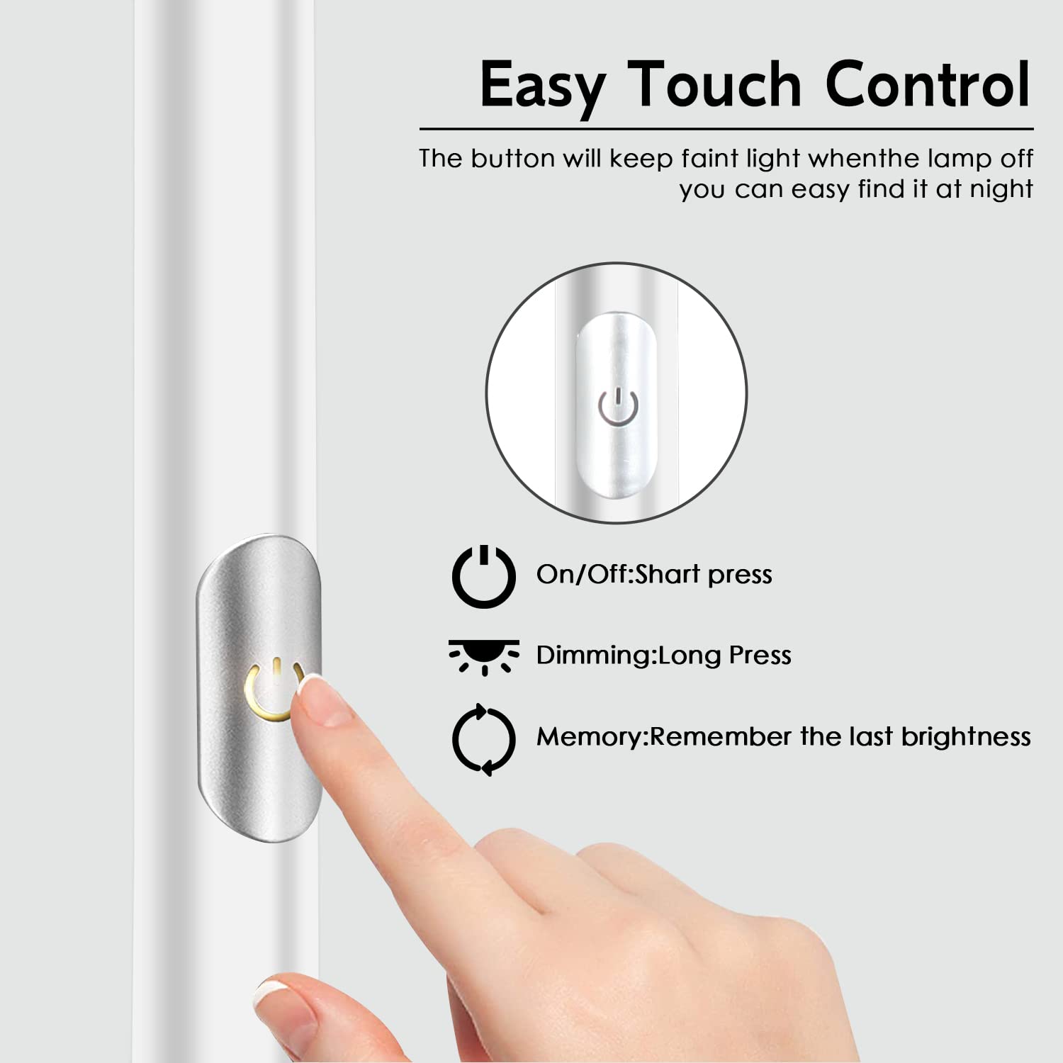 Floor Lamp, 70.5 Inchtorchiere Standing Lamp, 20W 2000Lm Led Halogen Floor Lamp,Stepless Dimmable, Touch Control, 50000Hrs Lifes