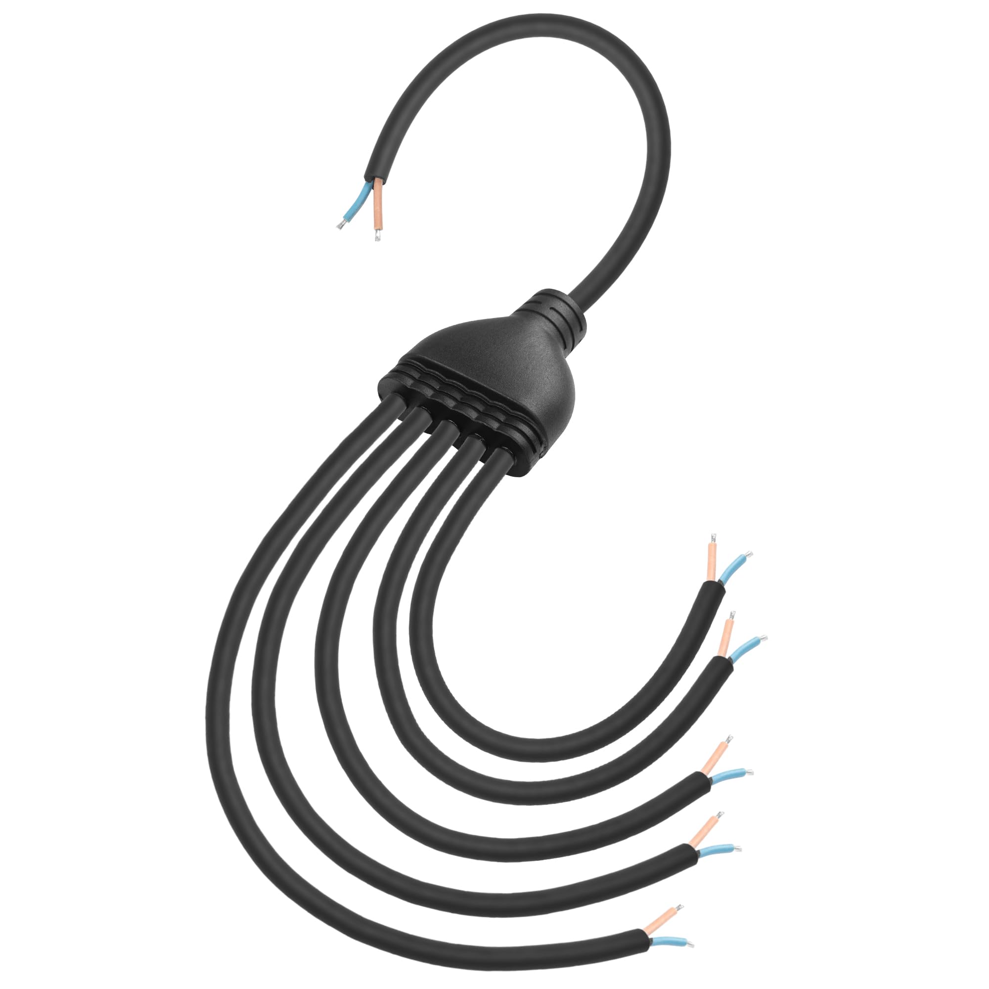 SinLoon 2 Wire 1 to 5 Splitter Pigtail Cable Outdoor LED Connector Splitter 17AWG Pre-tinned Pigtail Extension Cable for Indoor/