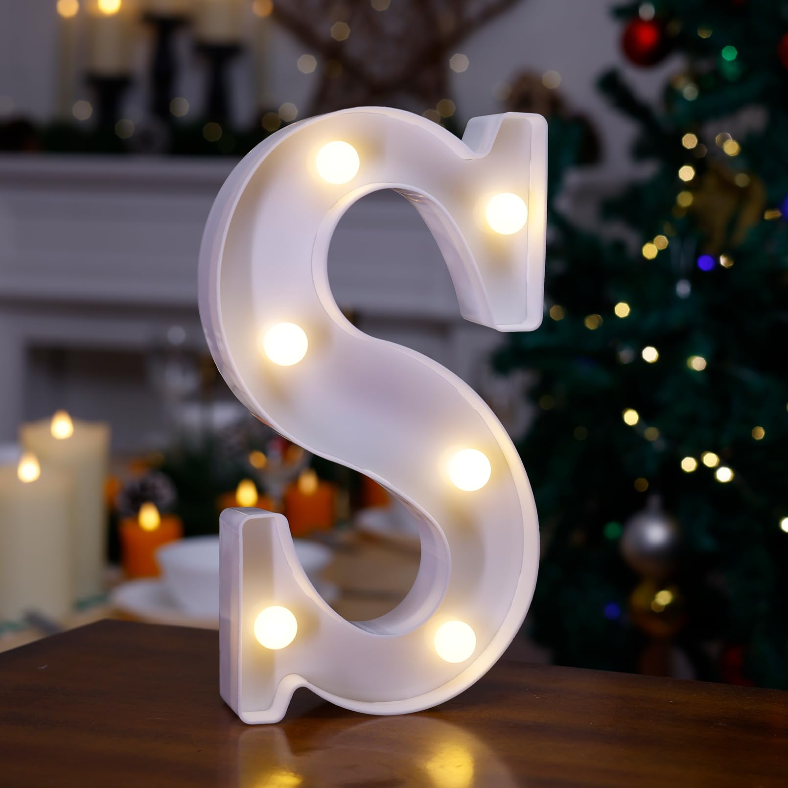 LED Marquee Sign Light Up Letters, Alphabet Light Up Letters Sign, Battery Powered LED Letter Lights for Night Light, Wedding, Birthday, Party, Christmas or Home Decor (Letter S)