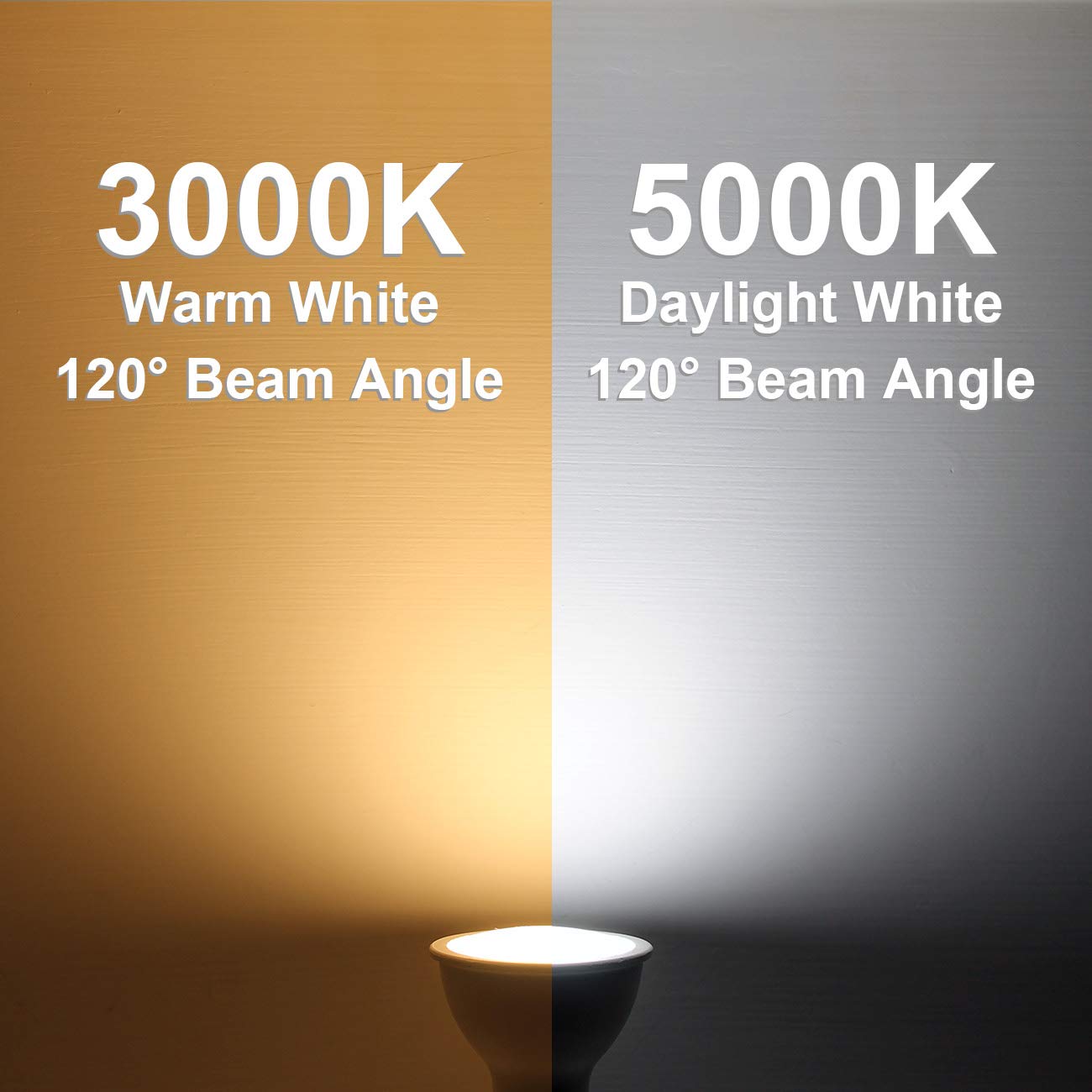 Comzler Gu10 Led Bulbs, 6W (50W Equivalent), Gu10 Shape Halogen Replacement Bulb, 3000K Warm White, 120, 120V,550Lm, Not-Dimmabl