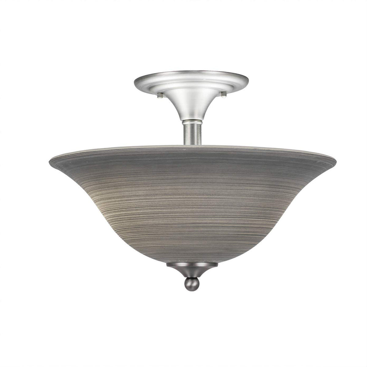 2 Light Semi-Flush In Brushed Nickel (121-Bn-602)