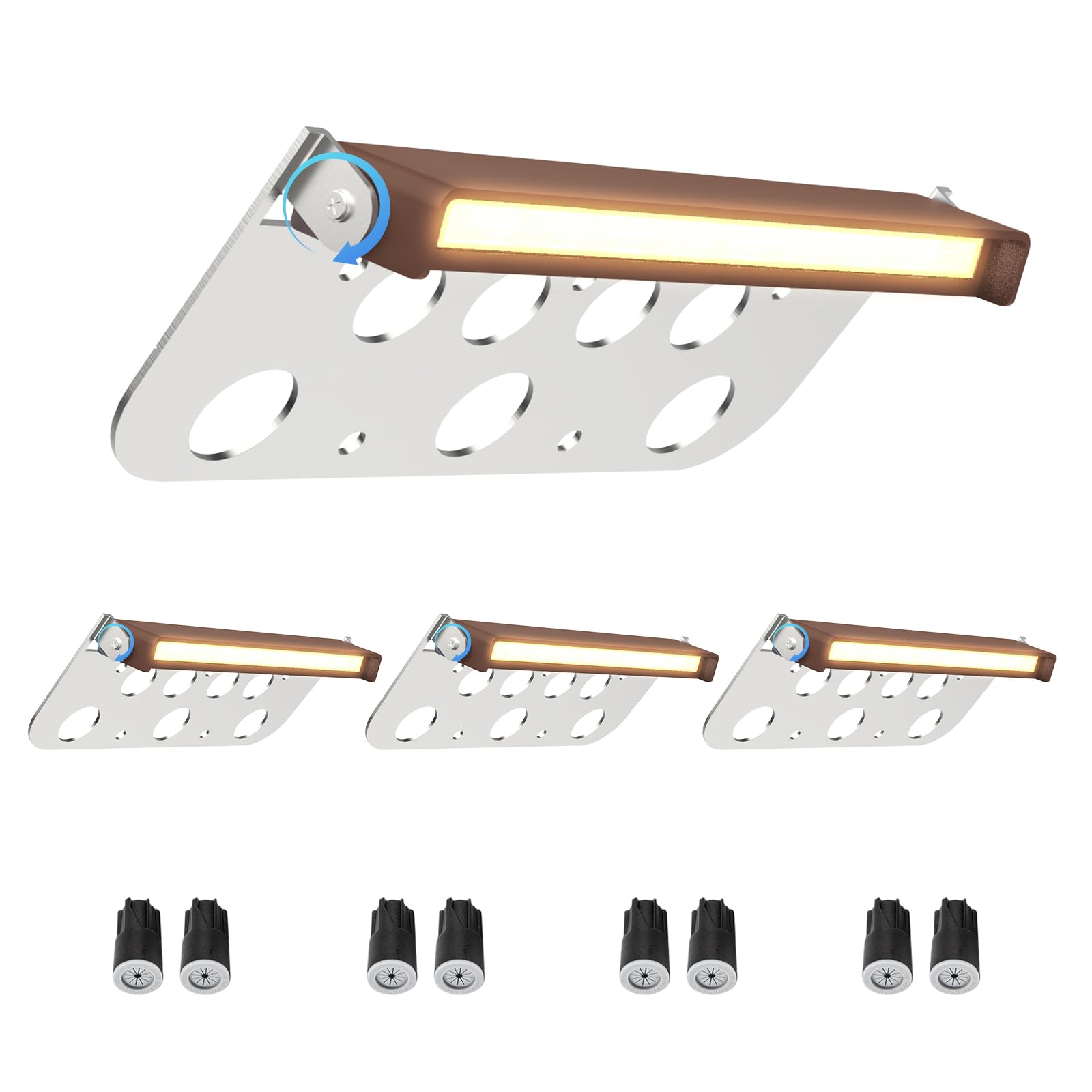 Taoesy 4 Pack 7 Inch Retaining Wall Lights  5W LED Hardscape Lighting  12V AC/DC Low Voltage Step Light  2700K Soft White IP65 Waterproof Outdoor Landscape Lighting for Patio Walls Stairs  ETL