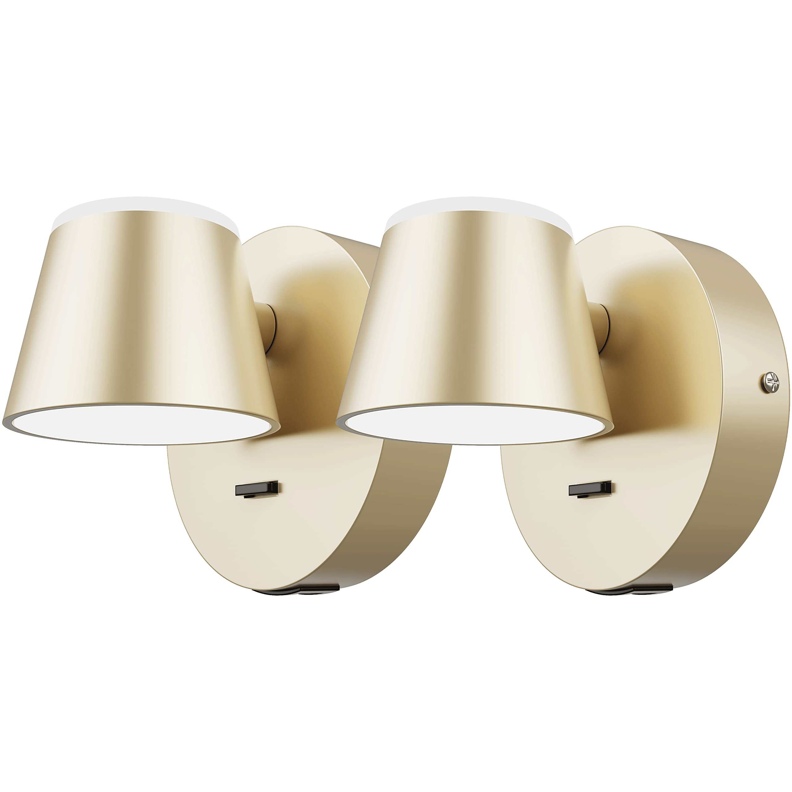 Ursola Wall Light Set Of Two, Led Wall Sconce With On/Off Switch Usb Charging Port 110 Volt Hardwired Wall Lamp 350 Rotatable Up