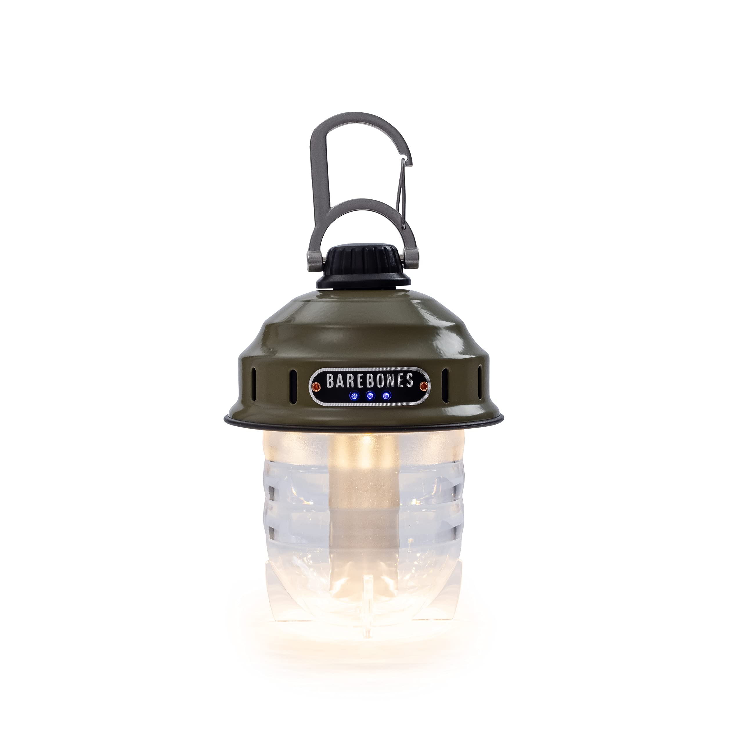 Barebones Beacon Hanging Light - Olive Drab, Rechargeable Led Camping Lantern With Adjustable Brightness - Weatherproof Vintage-
