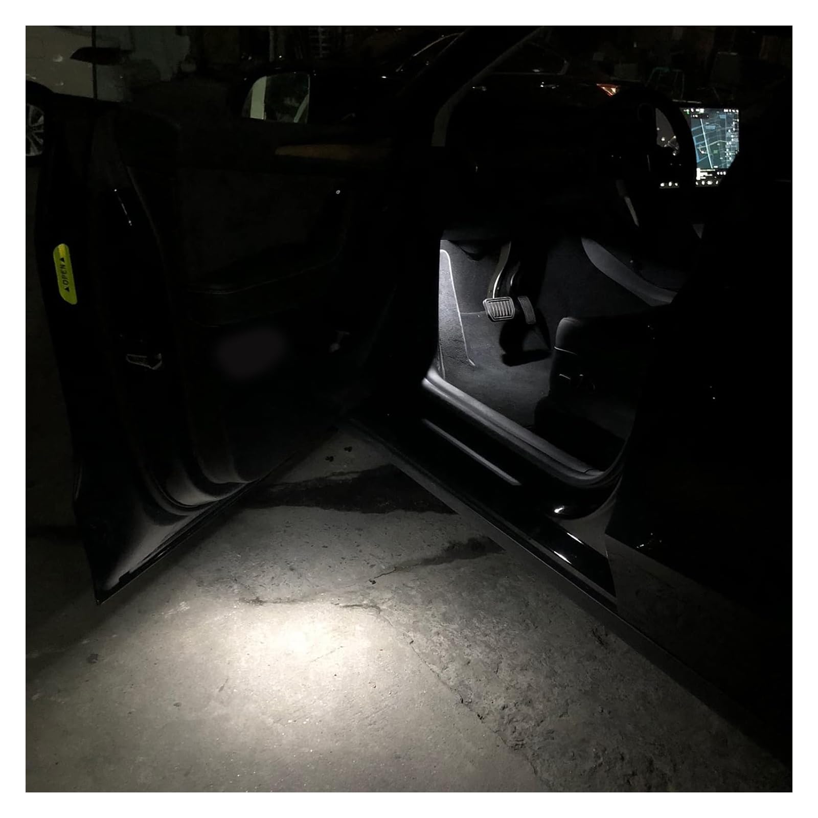 Carwiner Compatible With Tesla Model 3/Y/S/X Ultra-Bright Interior Led Lighting Bulbs Kit Accessories Fit Trunk, Frunk, Door Puddle, Foot-Well Lights (4 Pack) (White)