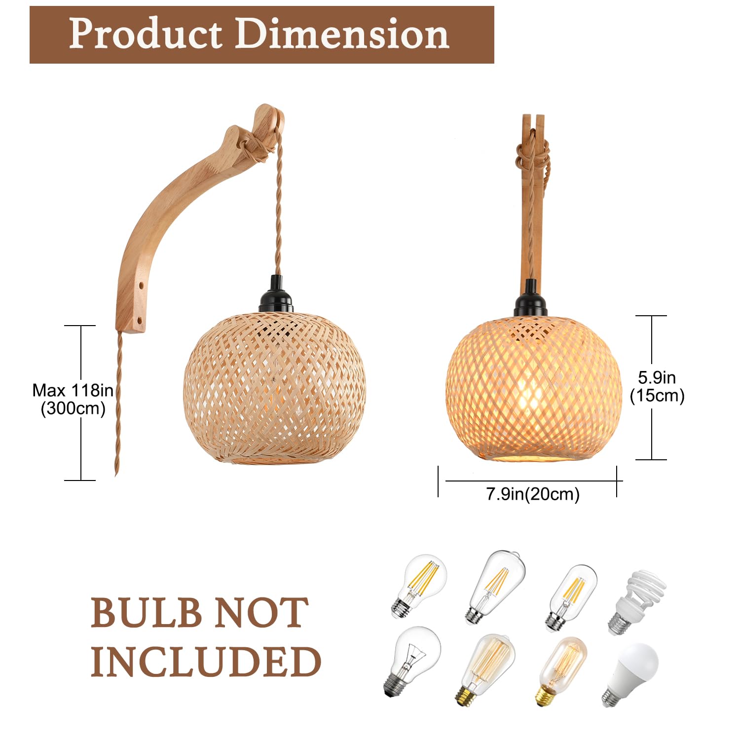 Plug In Wall Sconce Farmhouse Wicker Wall Lamp Plug In Hand Woven Rattan Wall Light Farmhouse Rustic Boho Sconces Wall Lighting For Living Room Bedroom