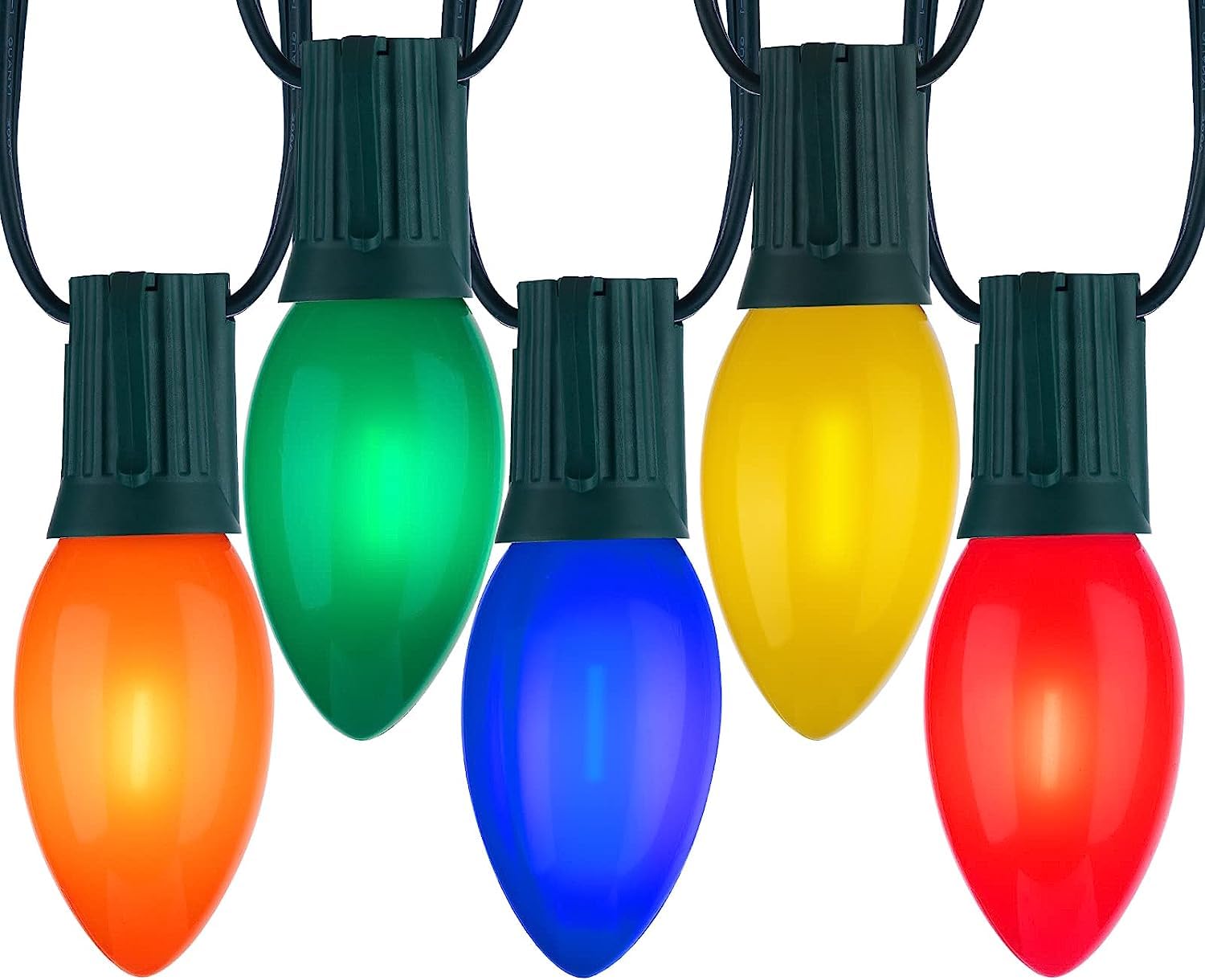 Minetom Vintage C9 LED Christmas Lights, 100FT Multicolor String Lights, 100 Shatterproof Bulbs, Waterproof, Green Wire