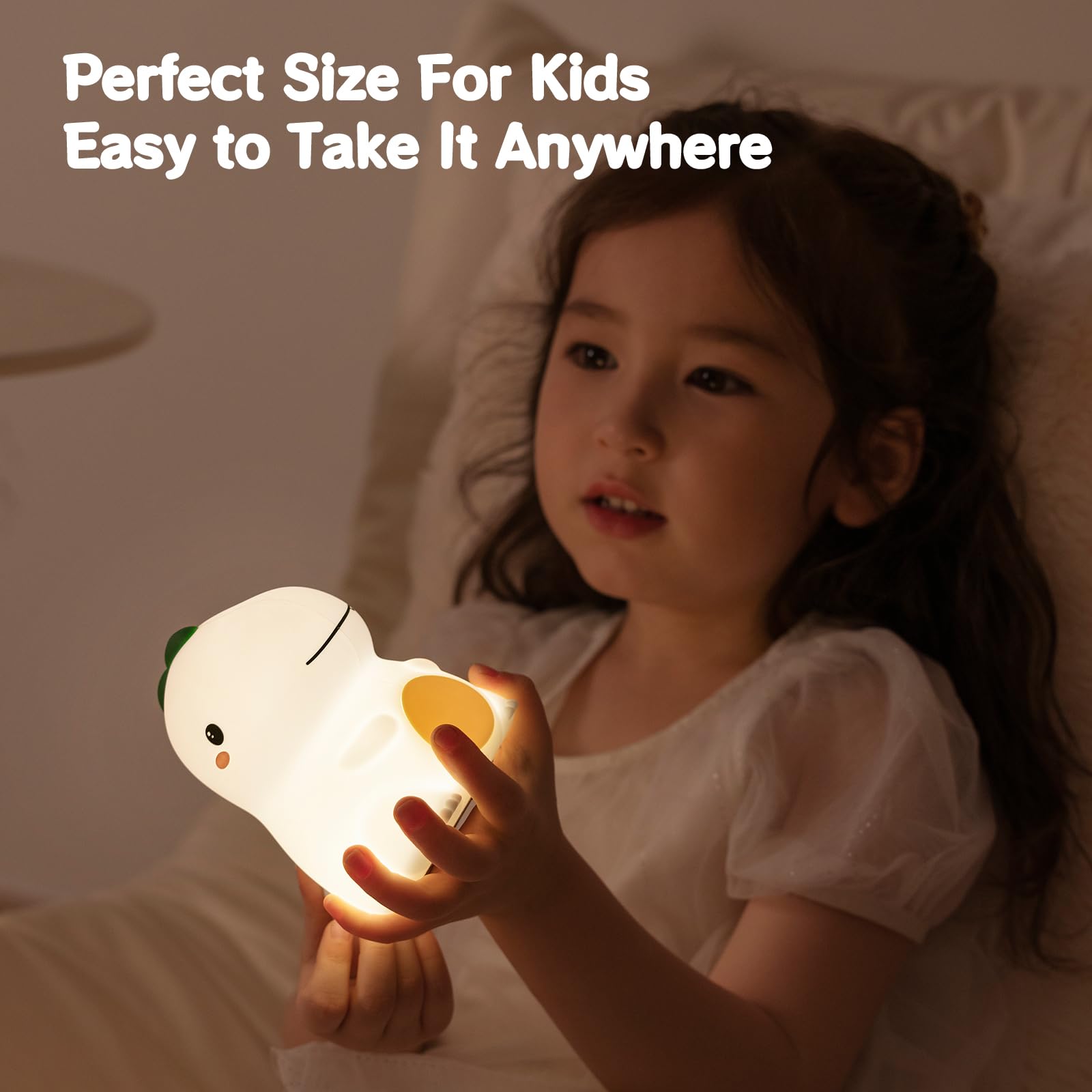 KinYiLO Dinosaur Night Light, Cute Nursery Nightlight for Baby,Toddler,Kids, Dino Silicone Lamp Dimmable, Sleeping Companion Bed