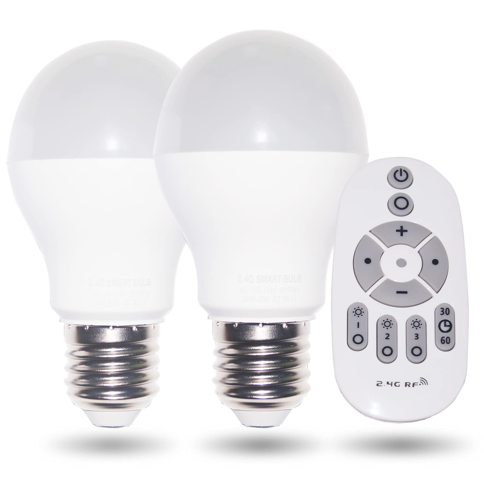 Erkangsm Smart Led Light-Bulb Dimmable with Remote-Control E27 9W Light Bulbs Adjustable Color Temperature (Warm/Cool) and Brigh