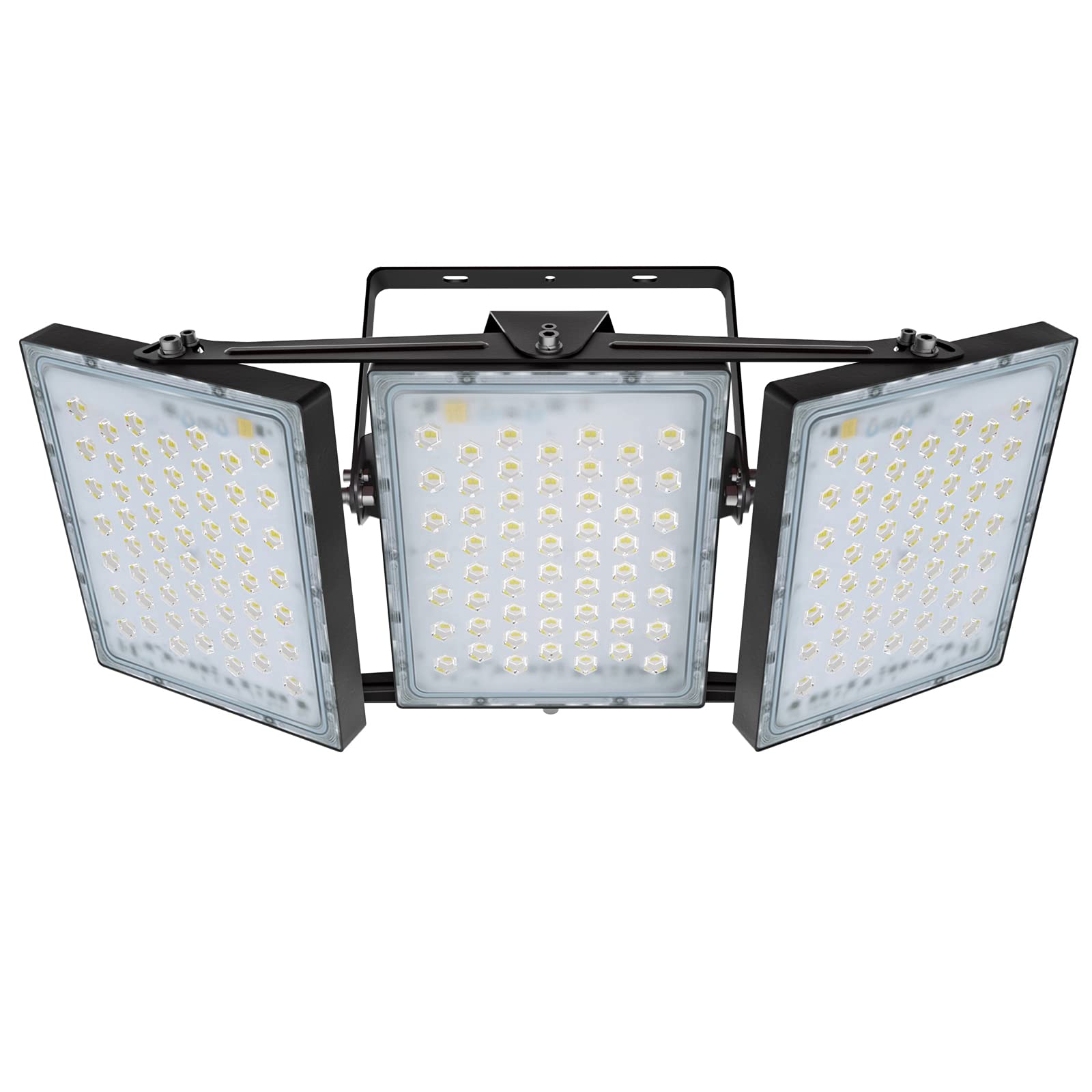 STASUN Flying Series Pro 300W 30000LM Outdoor LED Flood Light, 110V-130V, IP66 Waterproof, 6000K White, 3 Adjustable Heads for S
