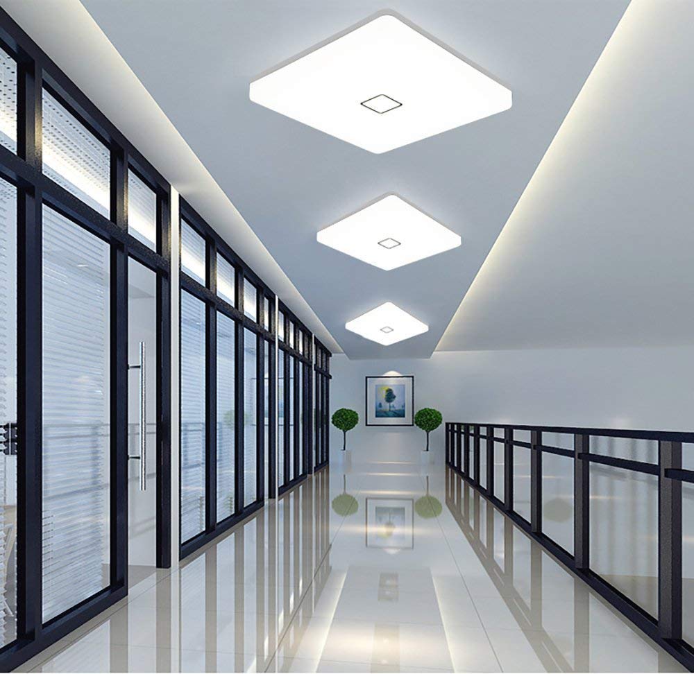 Airand Led Ceiling Light Flush Mount 24W 12.6In Square Daylight White, 2050Lm, Ip44, Plastic, Model Airand6000