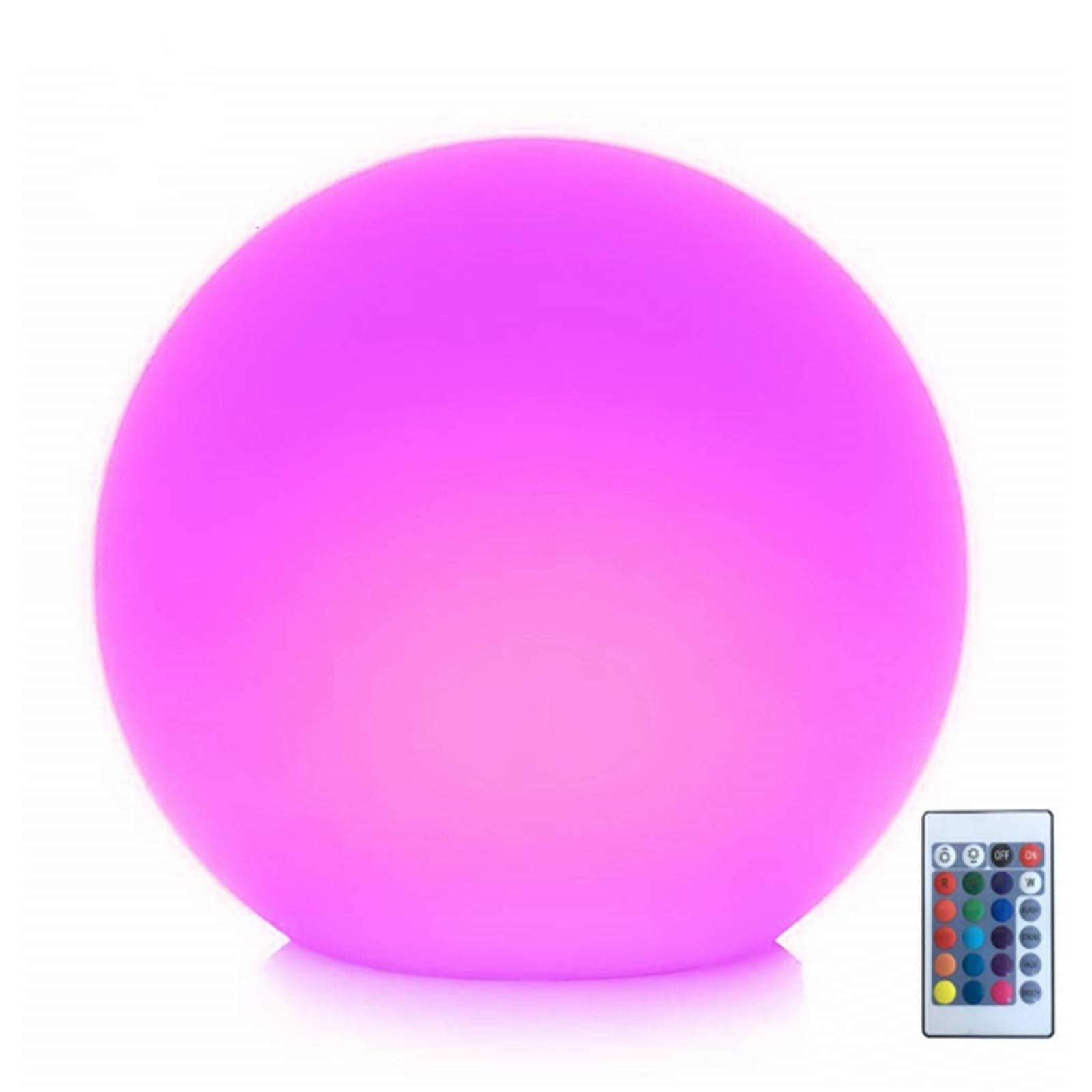 Borelor Led Globe Light - 8-Inch Rechargeable Remote Control Night Light, 16 Rgb Colors, Purple For Indoor/Outdoor Home/Party Decoration