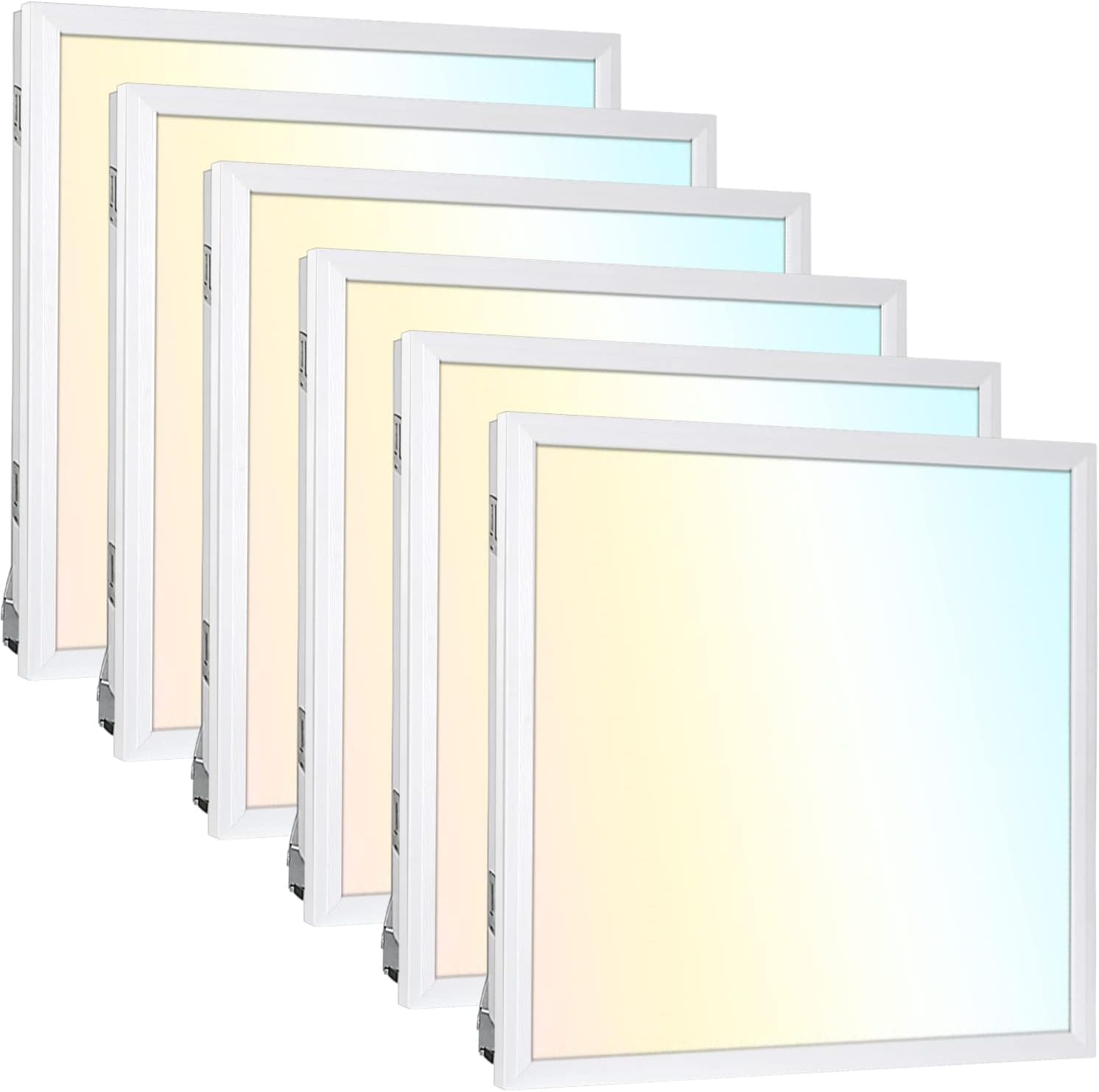 Hykolity (6 Pack 2X4 Ft Led Flat Panel Troffer Light, 30/40/50W 3-Wattage Selectable, 0-10V Dimmable, 5000K 5500Lm Lay In Fixture For Office, 3-Lamp F32T8 Fixture Replacement