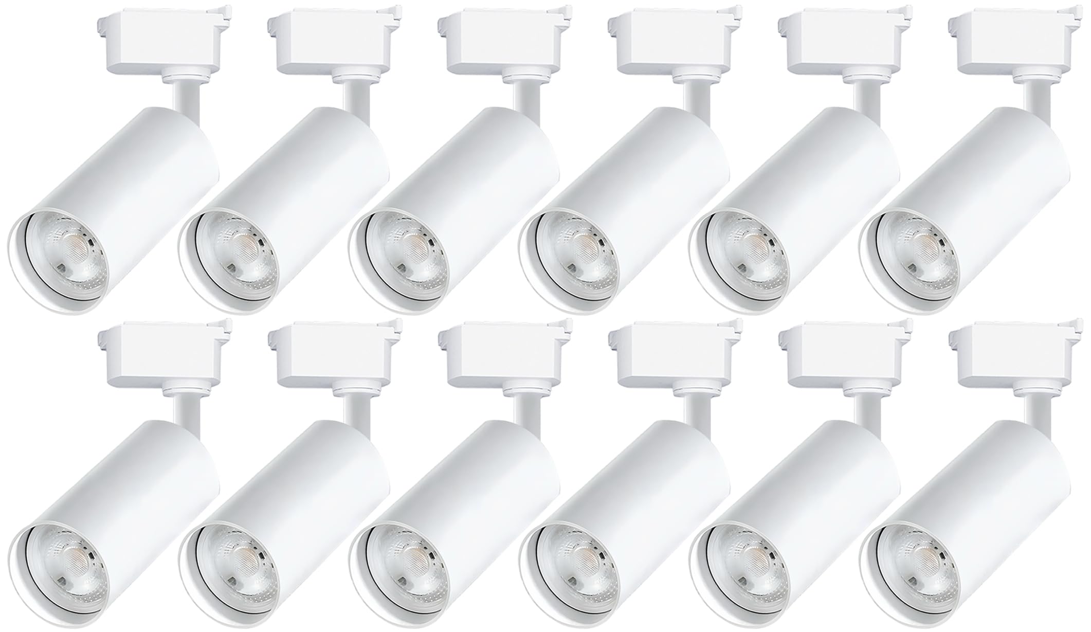 Bravsekai Ultra-Bright H Type Track Lighting Heads, 12PCS 6000K Cool White 20W 2400lm for Accent Lighting, Dimmable LED Track Li