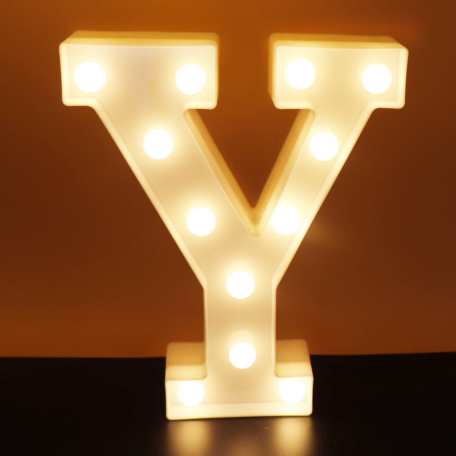 AUSAYE LED Letter Lights Alphabet Sign Night Light for Home Party Wedding Decoration - Plastic - (Y)