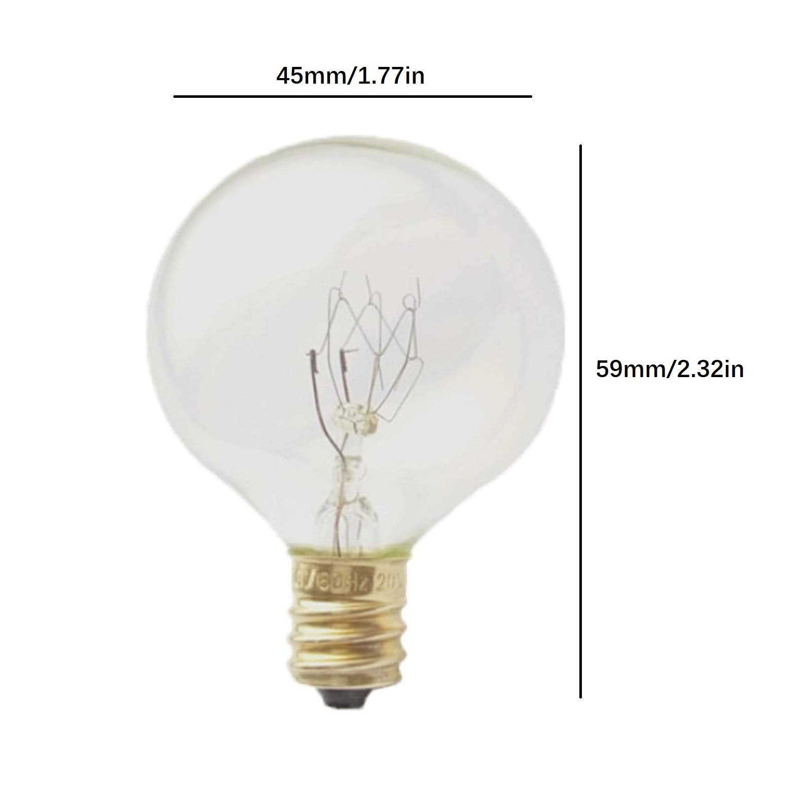 Lxcom Lighting G45 Globe Light Bulb 15 Watt Dimmable Round Bulbs Warm White 2700K E12 Candelabra Base Clear Glass Incandescent L