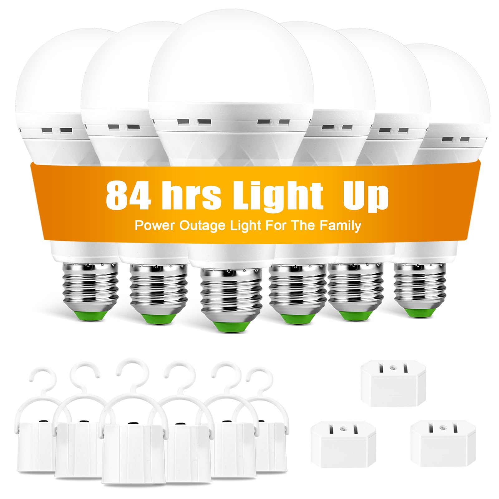Tofi Rechargeable Emergency Led Light Bulbs, Light Up To 84 Hrs, Battery Operated Light Bulb, Self-Charging Light Bulb 1500Mah B
