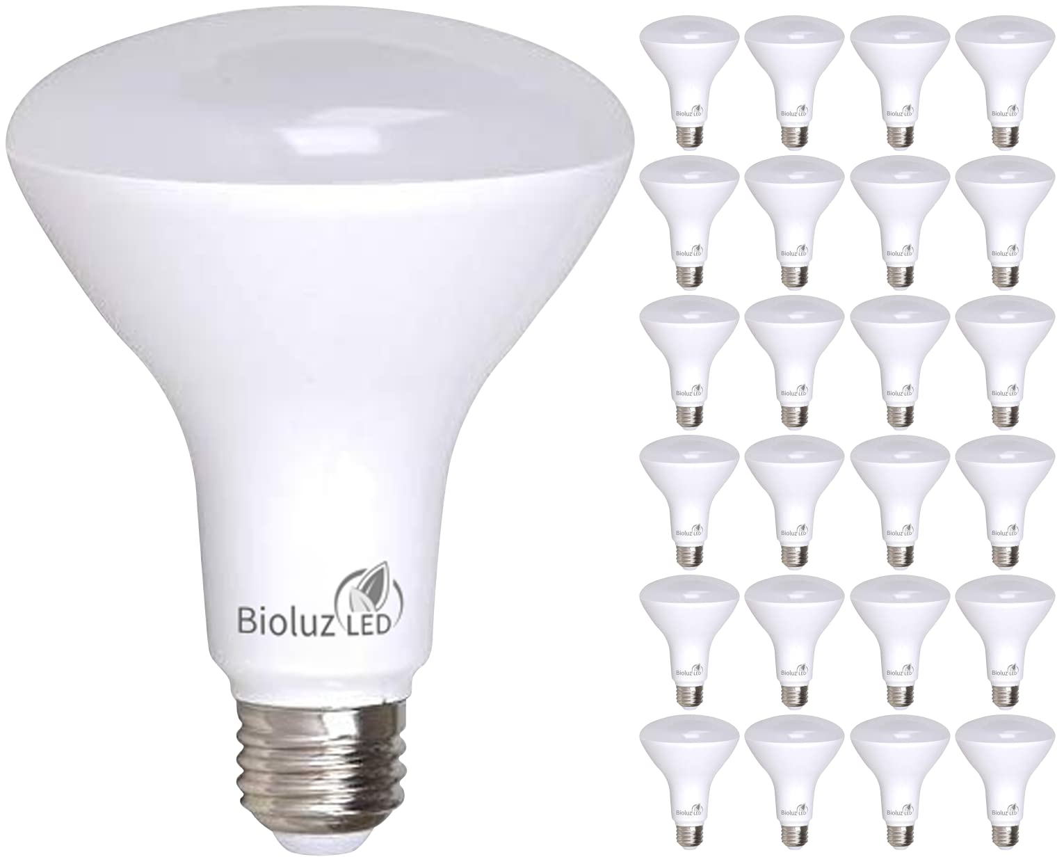Bioluz Led 24 Pack Br30 Led Bulbs, Indoor Flood Lights 90+ Cri 75W Equivalent Uses 9.5W 3000K Soft White 850 Lumens, E26 Base Di