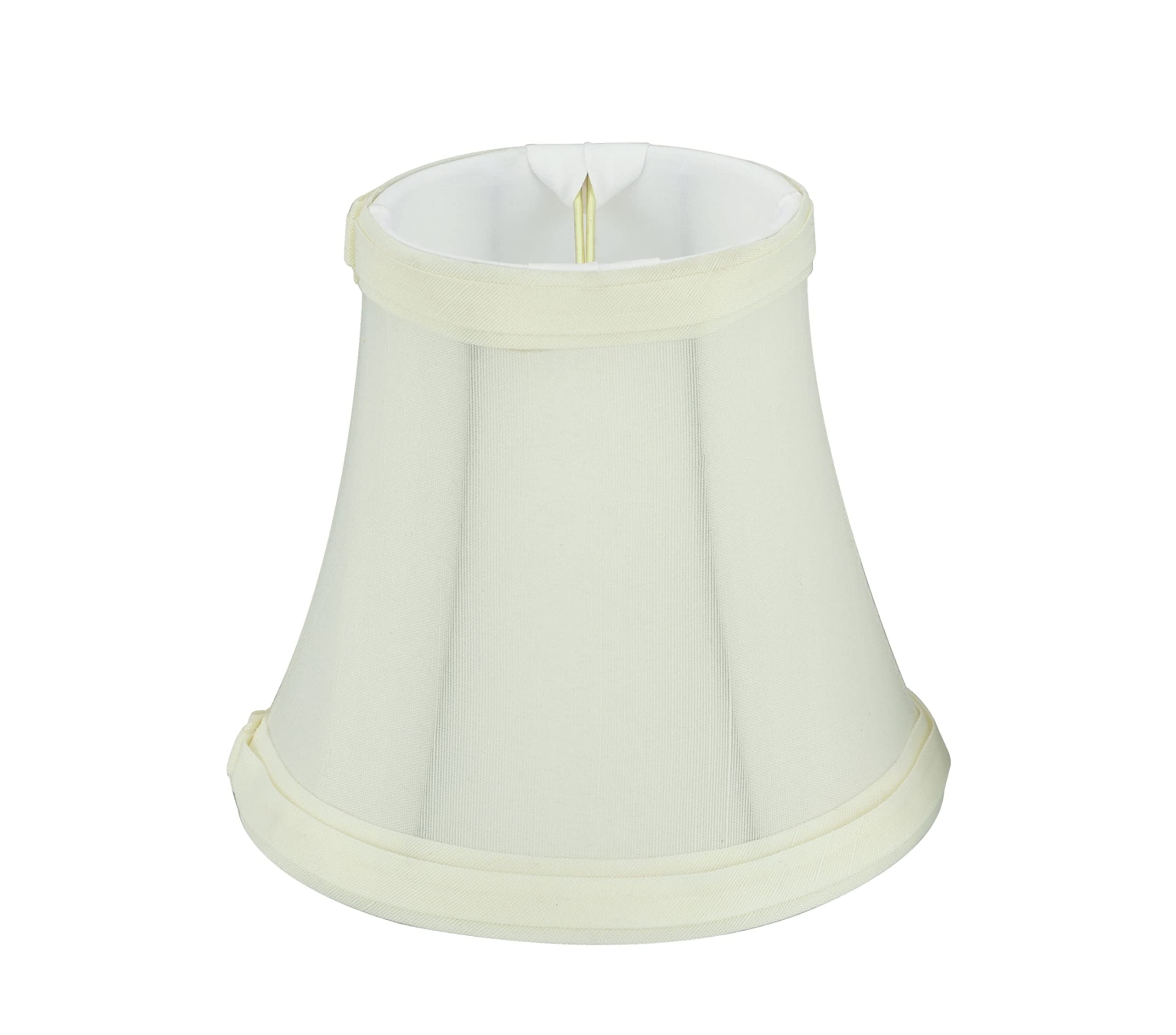Aspen Creative 30035-2A, Bell Clip-On Chandelier Lamp Shade, Off-White, 3&quot; Top X 5&quot; Bottom X 4-1/2&quot; Slant Height, Set Of 2