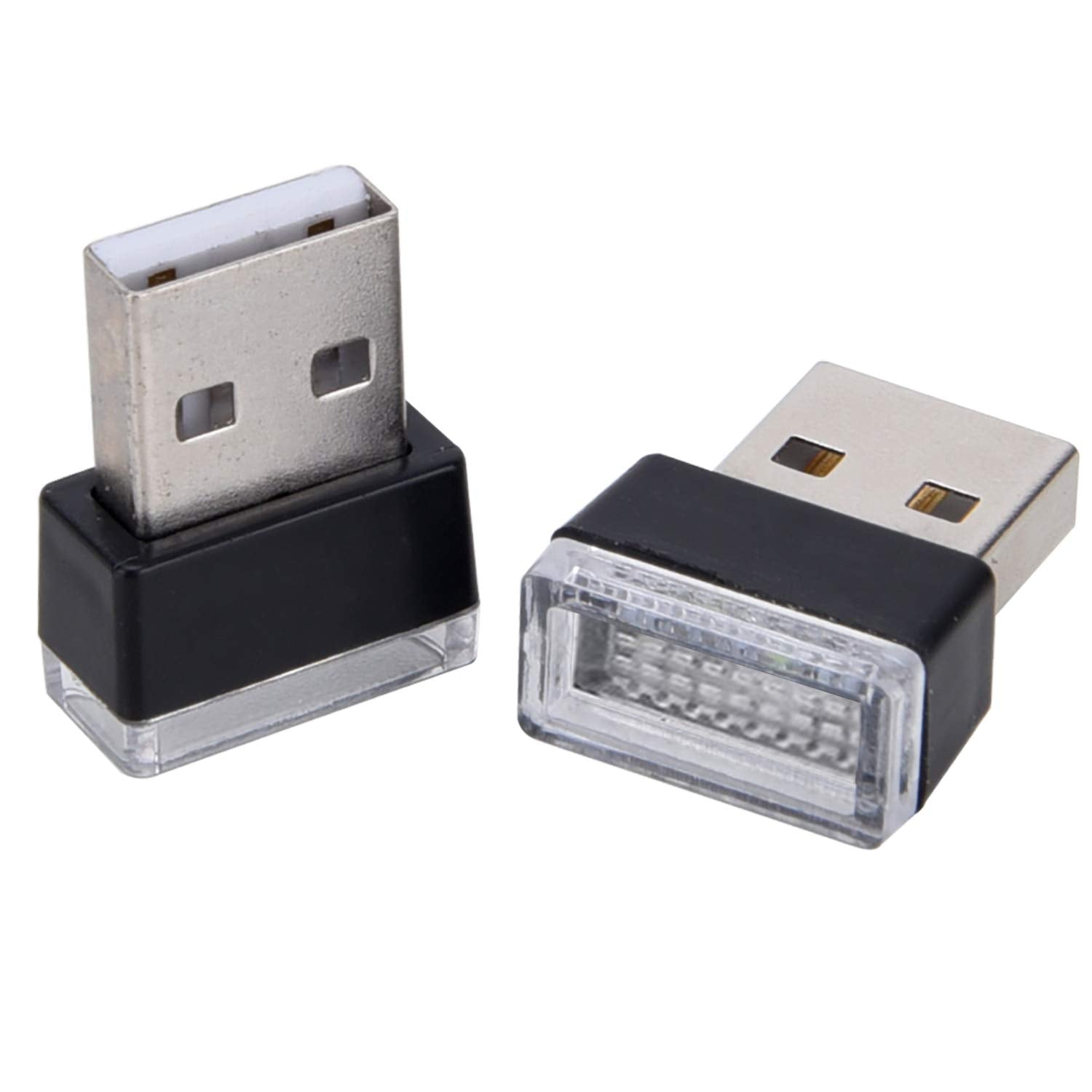 Febrytold Mini Usb Led Car Interior Ambient Lights - 2 Pcs, White, Plastic, Model Fbd19120538, Perfect For Trunk Atmosphere