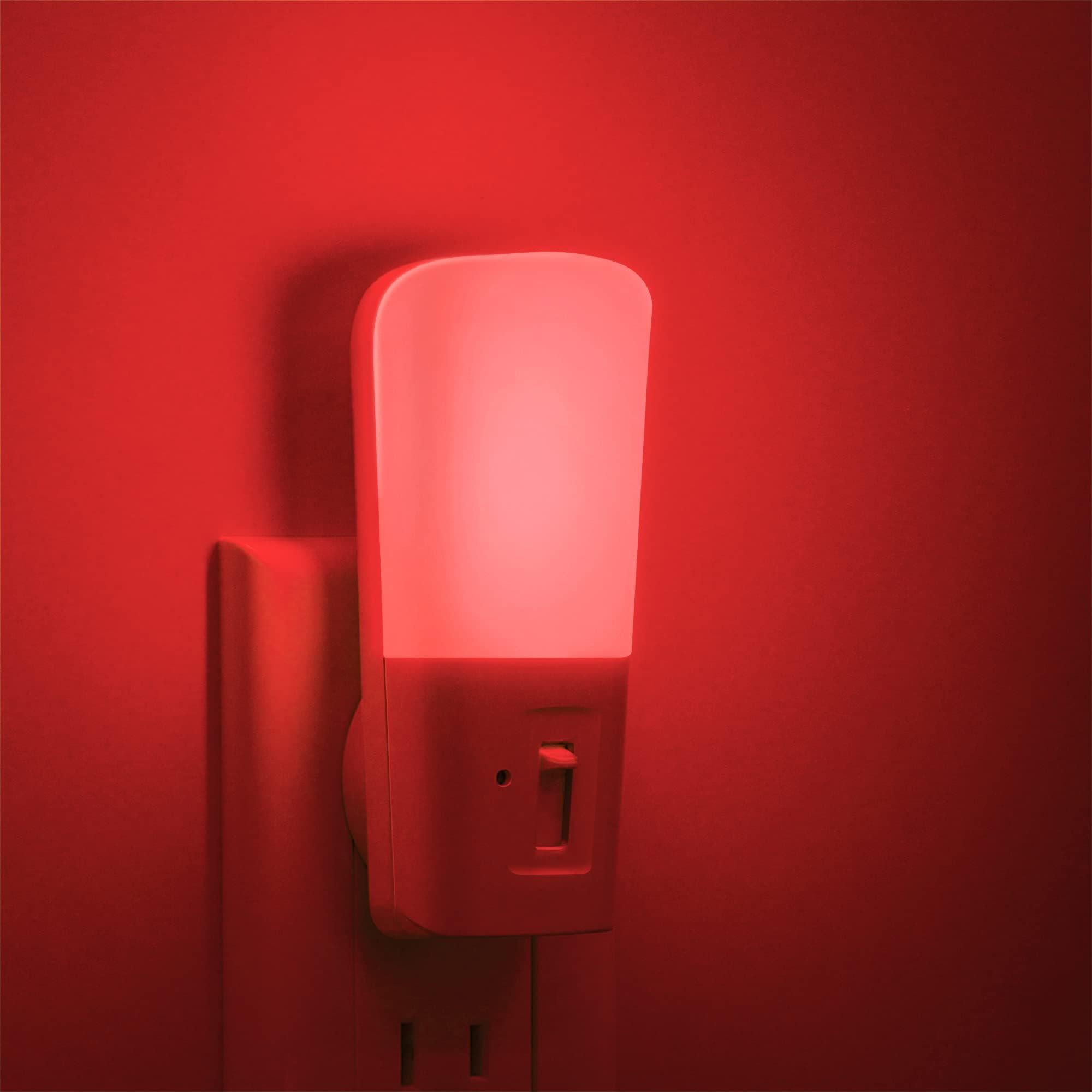 LOHAS-LED Red Light Night Light Plug in, Dimmable LED Night Lights 2 Pack, Dusk to Dawn Sensor, Sleep Aid Red, 0-80LM Adjustable