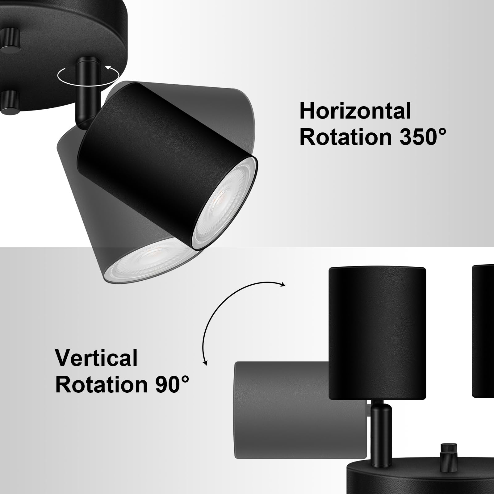 2 Light Track Lighting Fixtures Ceiling  Matte Black Round Directional Ceiling Spotlight  Gu10 Flush Mount Track Fixture  Adjustable Modern Led Track Lights For Kitchen/Living Room  Bulb Not Included