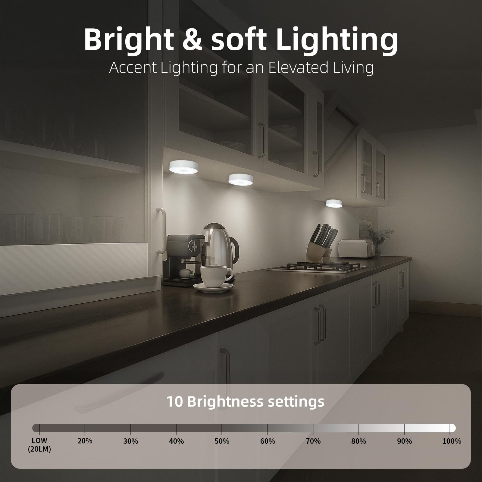 Led Puck Lights with Remote Control 16 Color Changeable USB Rechargeable LED Night Light Battery Operatedfor,Closet,Bedroom Wall