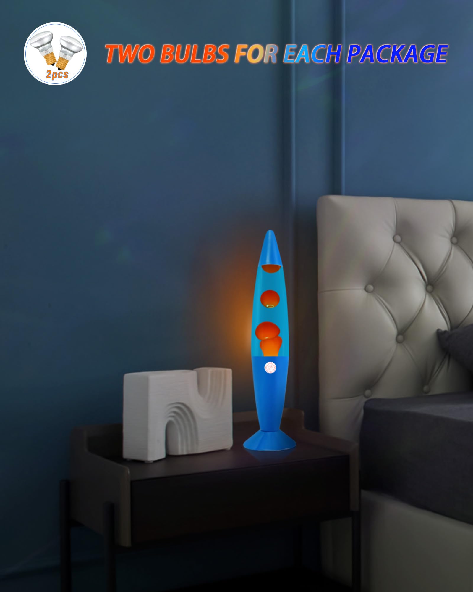 Vanful Orange Liquid Motion Lamp 16 Inches for Adults and Kids, Blue Base Magma Lamp Set The Mood for Home Living Room Office Be