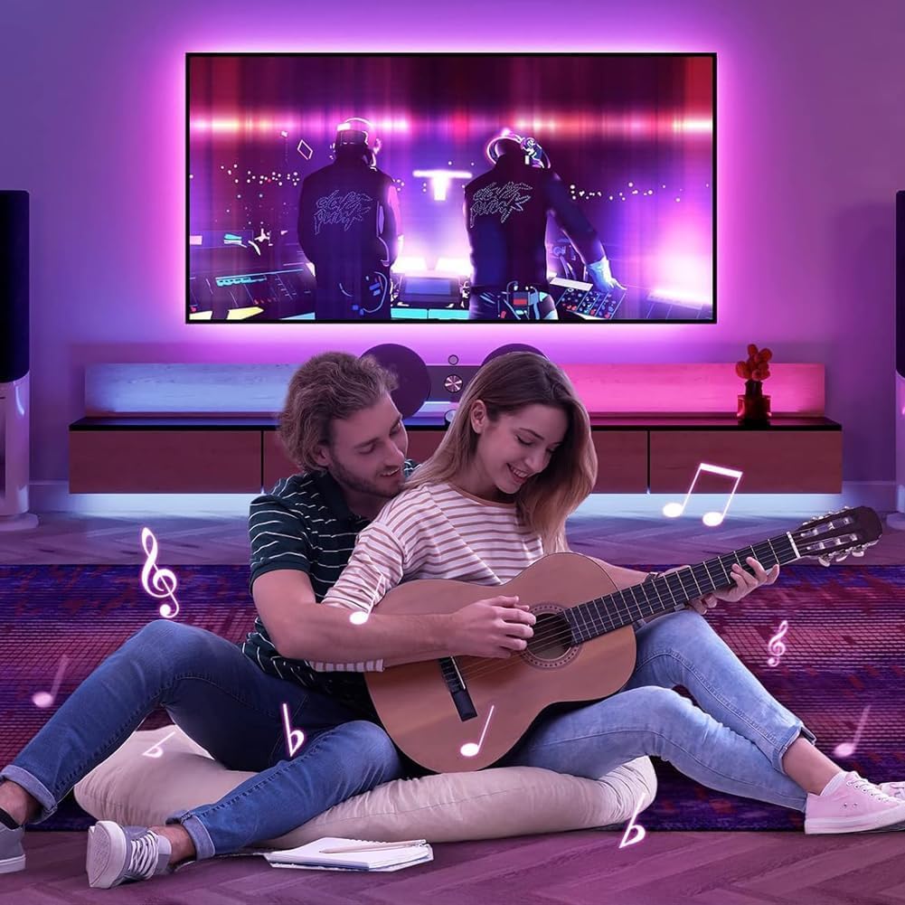 Pstar Rgb Led Backlight For 32-45 Tvs, 9.84Ft Music Sync, Usb Powered, Remote & App Control, Vinyl Material