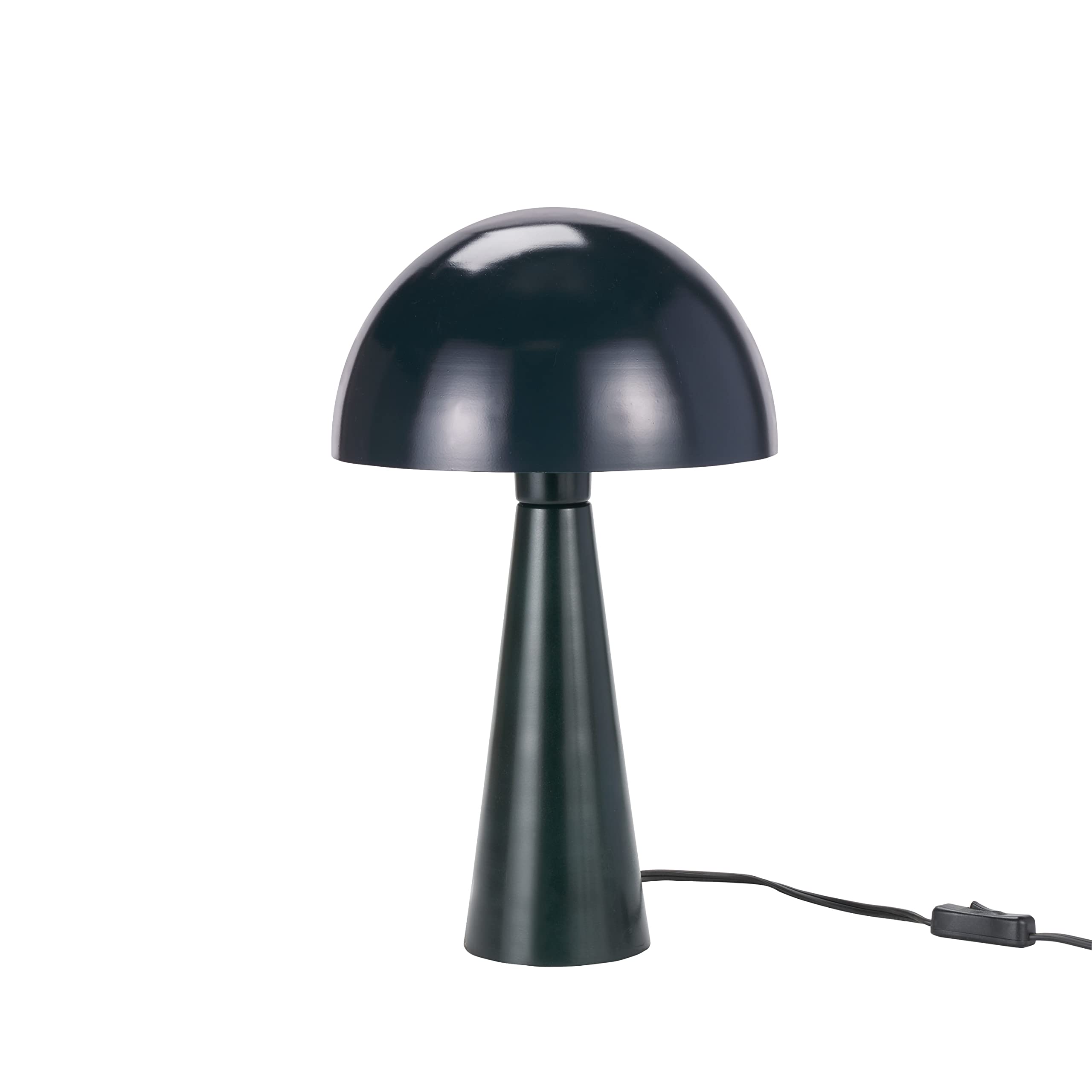 Nourison Ept01 16'' Metal Mushroom Table Modern, Retro, Desk, Bedside, Living Room, Office Lamp, Small, Dark Green