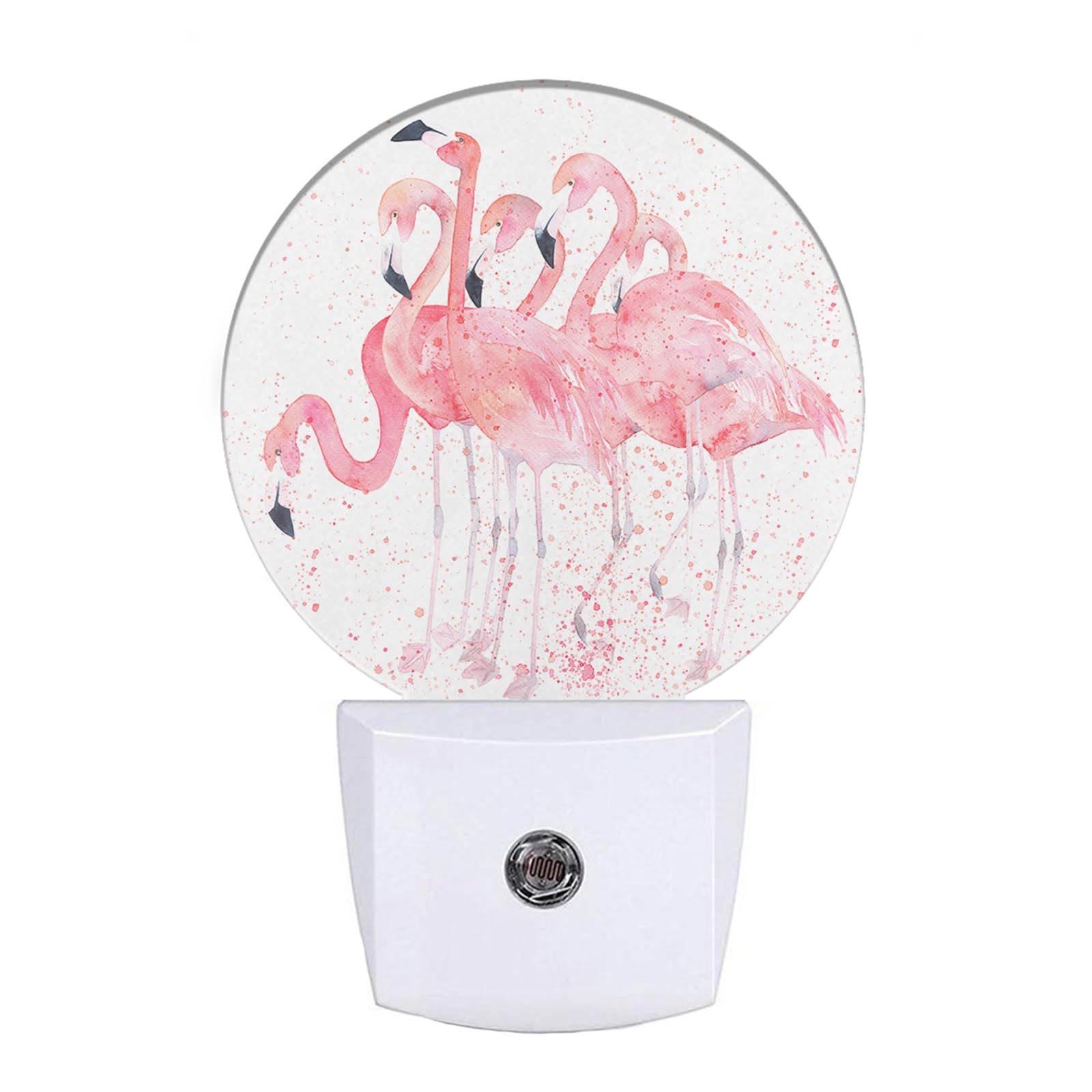 EKOBLA Summer Night Light Flamingo Birds Watercolor Pink Night Lights Plug into Wall Gifts for Boys Girls Women Men, Indoor Home
