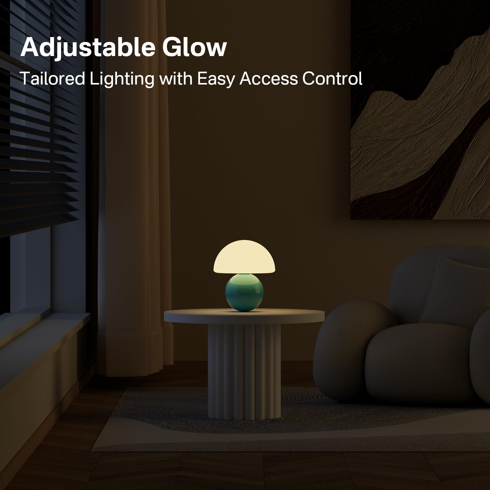 Dawnwake Mushroom Table Lamp - Cute Mini Modern Design, Blue - Perfect for Bedroom & Living Room, Model DAWN-001