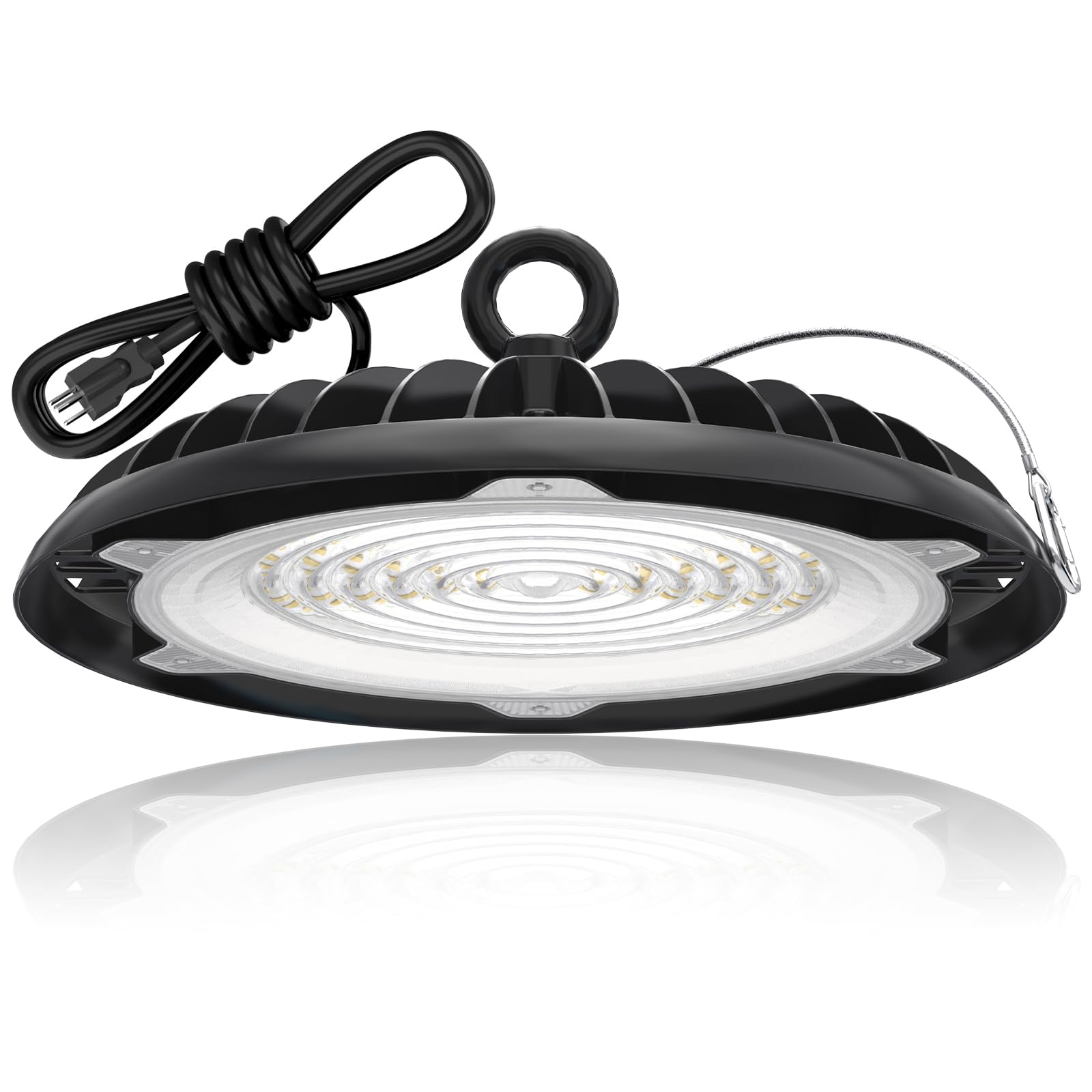 HYPERLITE UFO LED High Bay Light: 150W 19500LM High Bay LED Shop Lights with 6ft Plug - 6000K IP65 LED Warehouse Lights for Workshop Stadium Garage Lighting 1-Pack
