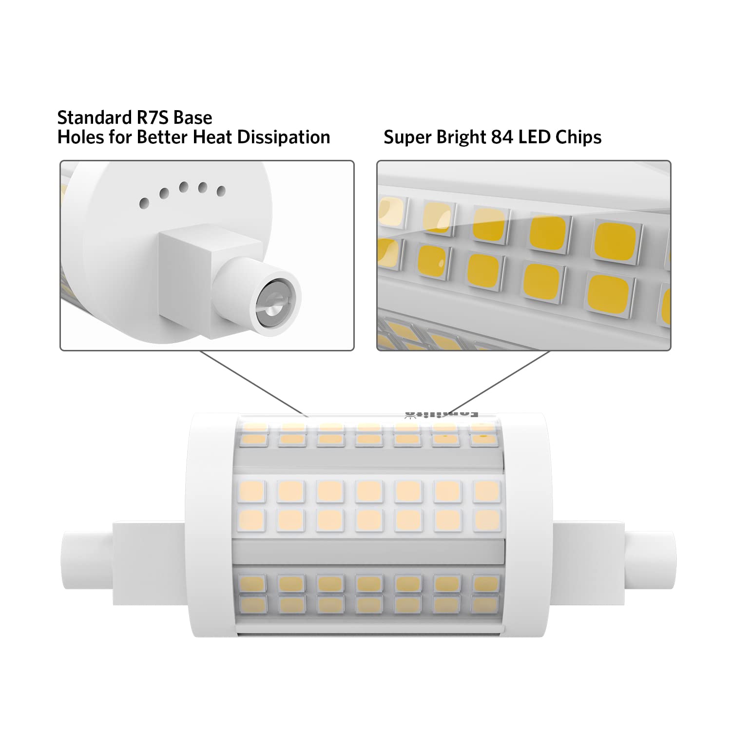 Familite R7S LED Bulb 15W Dimmable J78 Flood Light, 150W Halogen Replacement, Warm White 3000K, Pack of 4