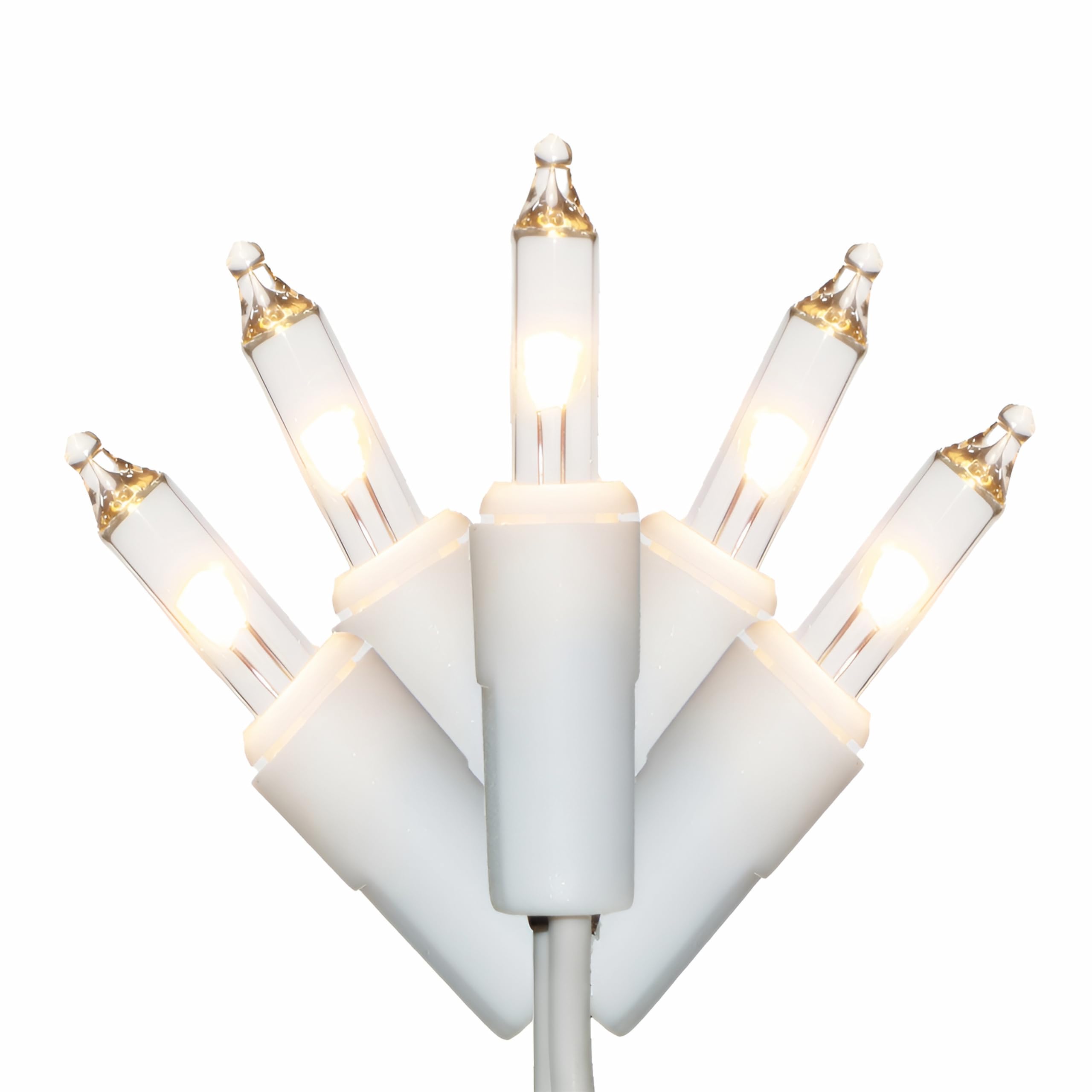 Lucky Shine 100 Led Warm White Christmas Lights, Ul Certified And Commercial Grade White Wire String Lights 35 Ft, For Indoor An