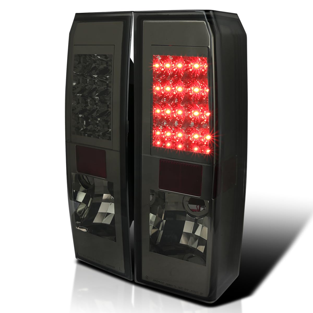 Spec-D Tuning Smoke LED Tail Lights Compatible with 2005-2010 Hummer H3, Left + Right Pair Assembly