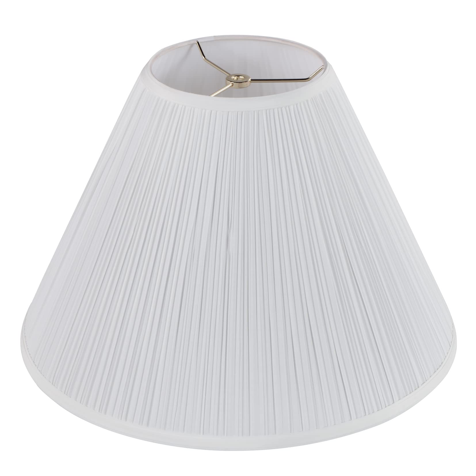 Aspen Creative 33134, Mushroom Pleated Traditional Spider Lamp Shade, White, 7&quot; Top X 17&quot; Bottom X 11-1/2&quot; Slant