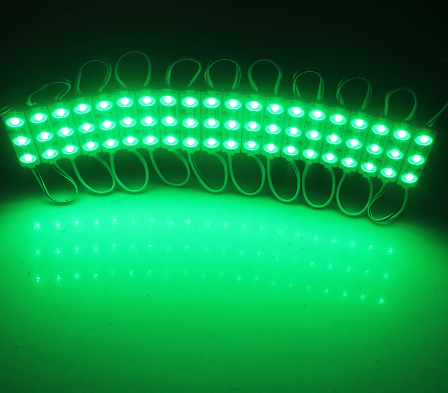 Rextin Super Bright 200Pcs 3 Led Module Green 5630 5730 Smd 40-45Lm Per Led Waterproof Decorative Light For Letter Sign Advertis