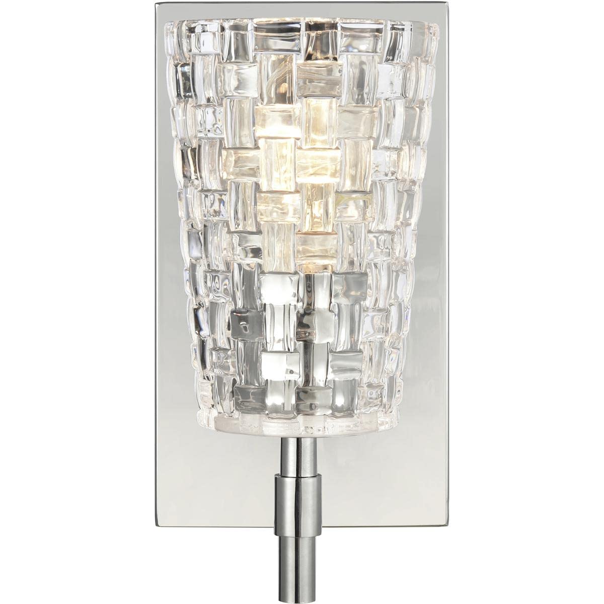 Elk Home 3-Light Lightweave Vanity Light, Polished Nickel With Clear Crystal, Traditional Style