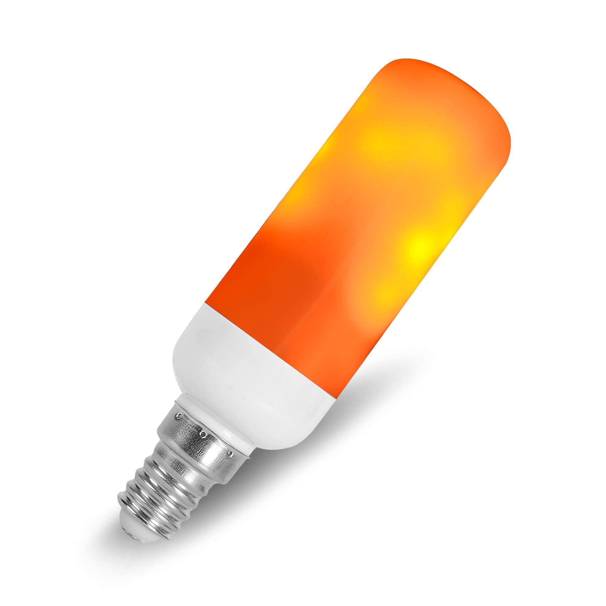 12Vmonster LED Fire Candle Light Bulb - Flame Flicker Tube, 12mm Diameter, 100MM Length, 6 Pack, Copper, Flame Fire Color