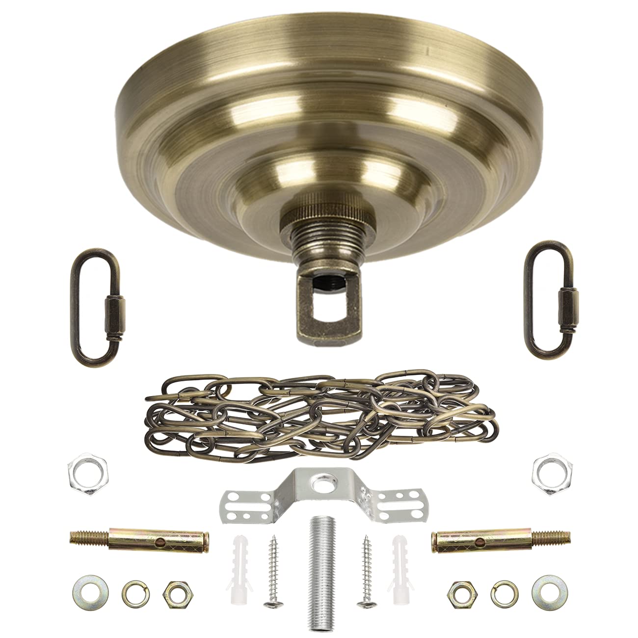 Rojoser Heavy Duty Canopy Kit & Pendant Light Fixture Chain - Vintage Bronze Chandelier