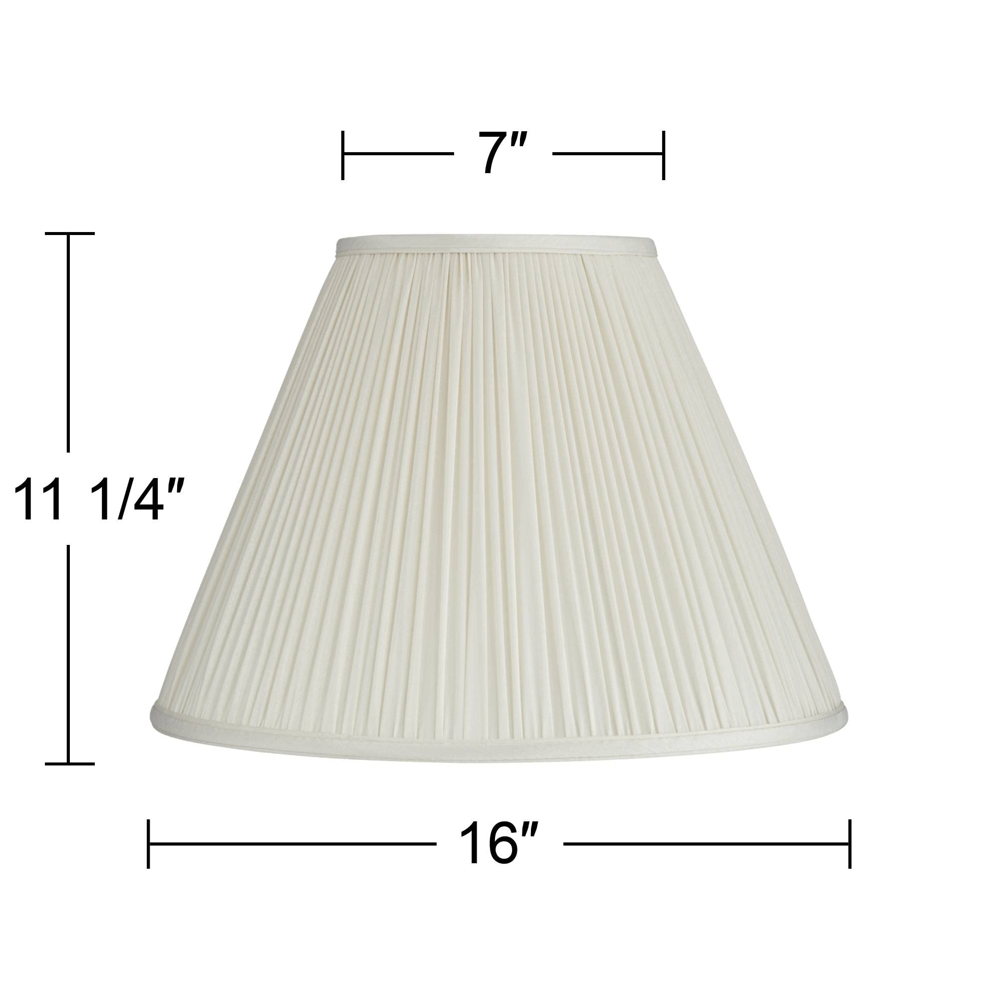 Beige Mushroom Pleated Medium Empire Lamp Shade 7&quot; Top X 16&quot; Bottom X 12&quot; Slant X 11.25&quot; High (Spider) Replacement With Harp And Finial - Springcrest