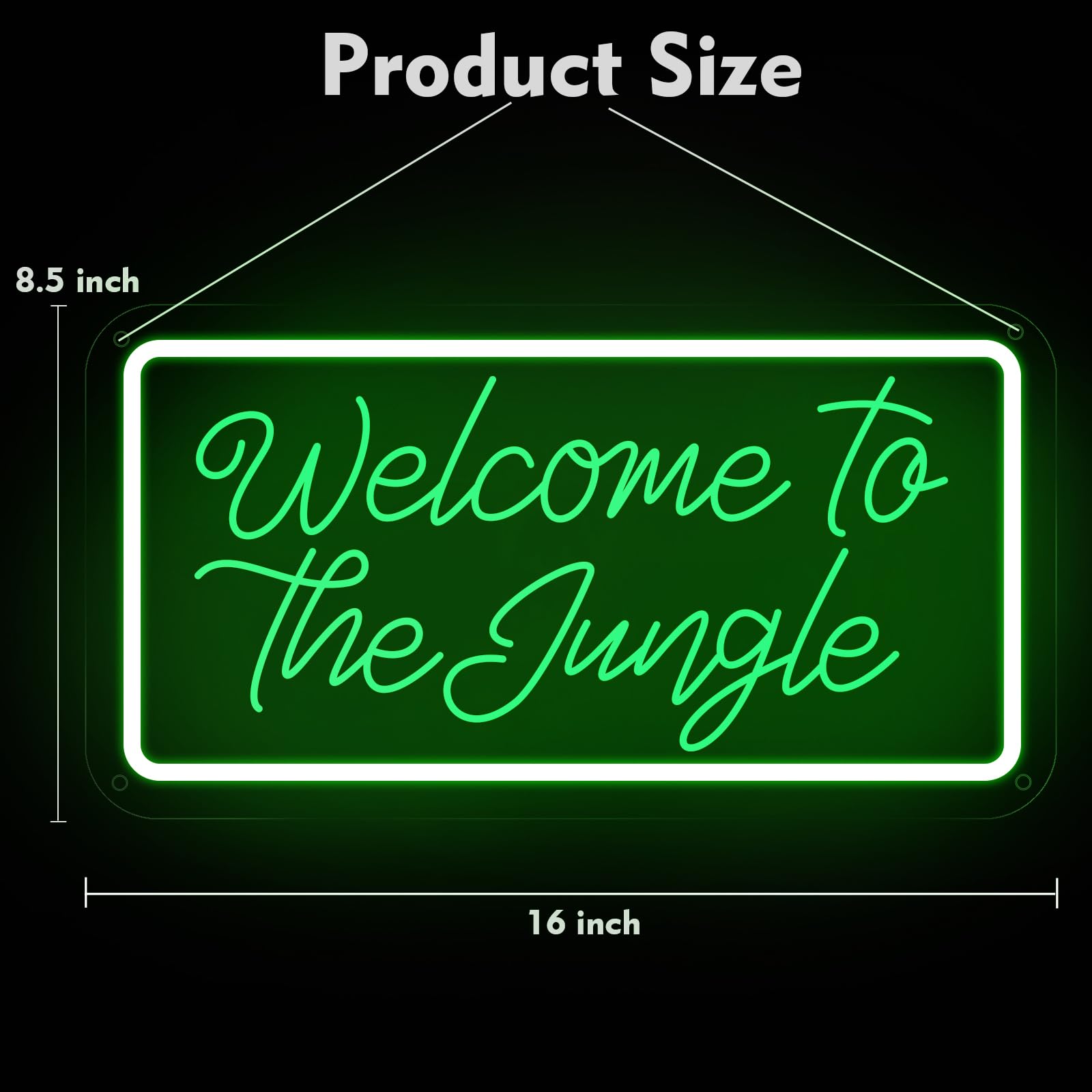 Brochao Neon Light Sign, Dimmable Green LED Wall Decor, 16inx8.5in, Acrylic, Model BRO14-WTT-Z13-GR-40*21, Welcome to the