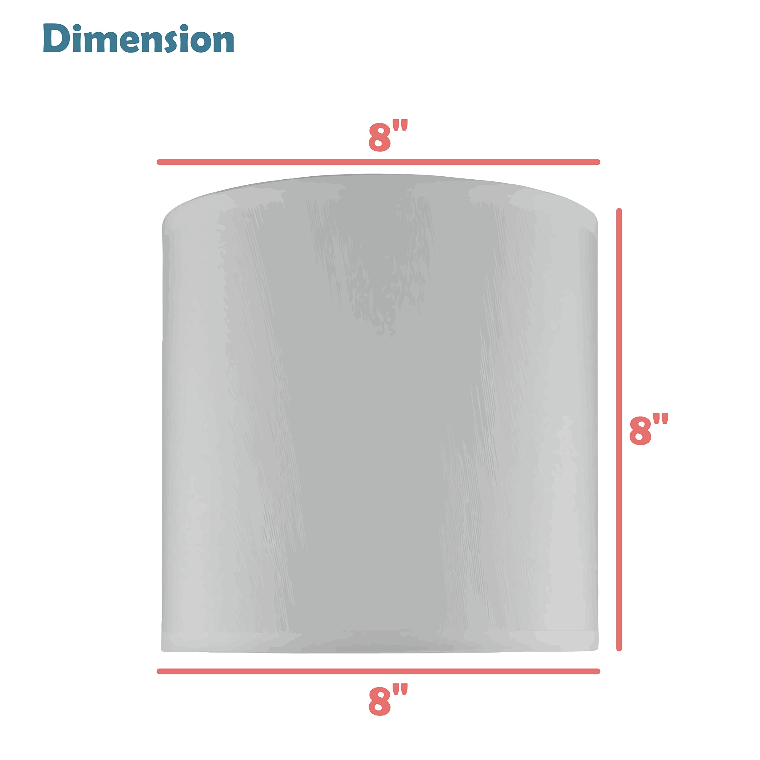 Aspen Creative Drum Lamp Shade 8inx8in White Cotton with Multi-Colored Dots Model 31229A
