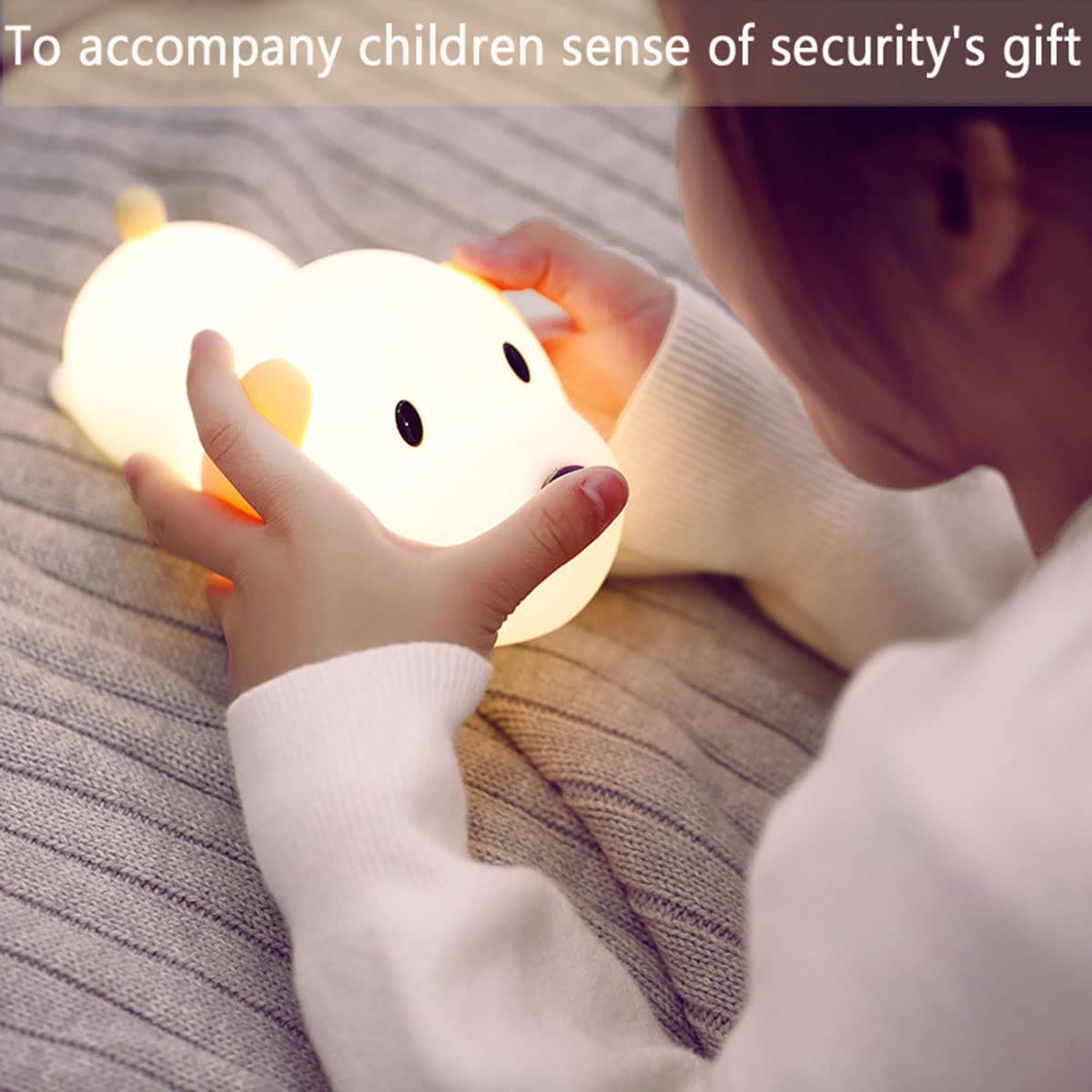 HAPPYBAG Kids Night Light,Cute Soft Silicone Dog Lamp Dimmable Nursery Portable Puppy Kawaii Lamps,Bedside Lamp for Baby and Tod