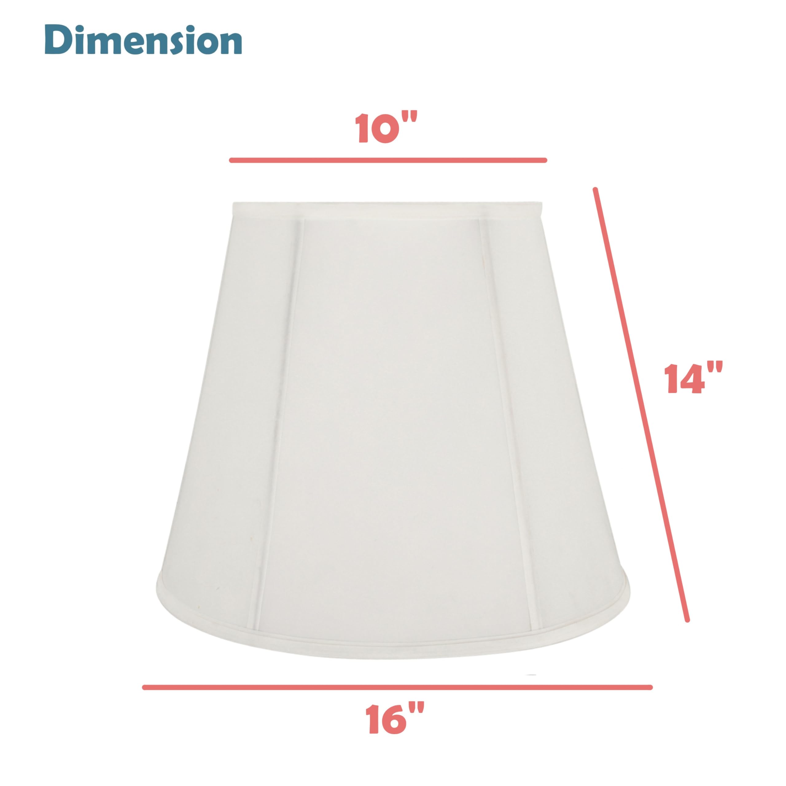 Aspen Creative 35002A Transitional Hexagon Bell Shape Spider Construction Lamp Shade In Off White, 16&quot; Wide (10&quot; X 16&quot; X 14&quot;)