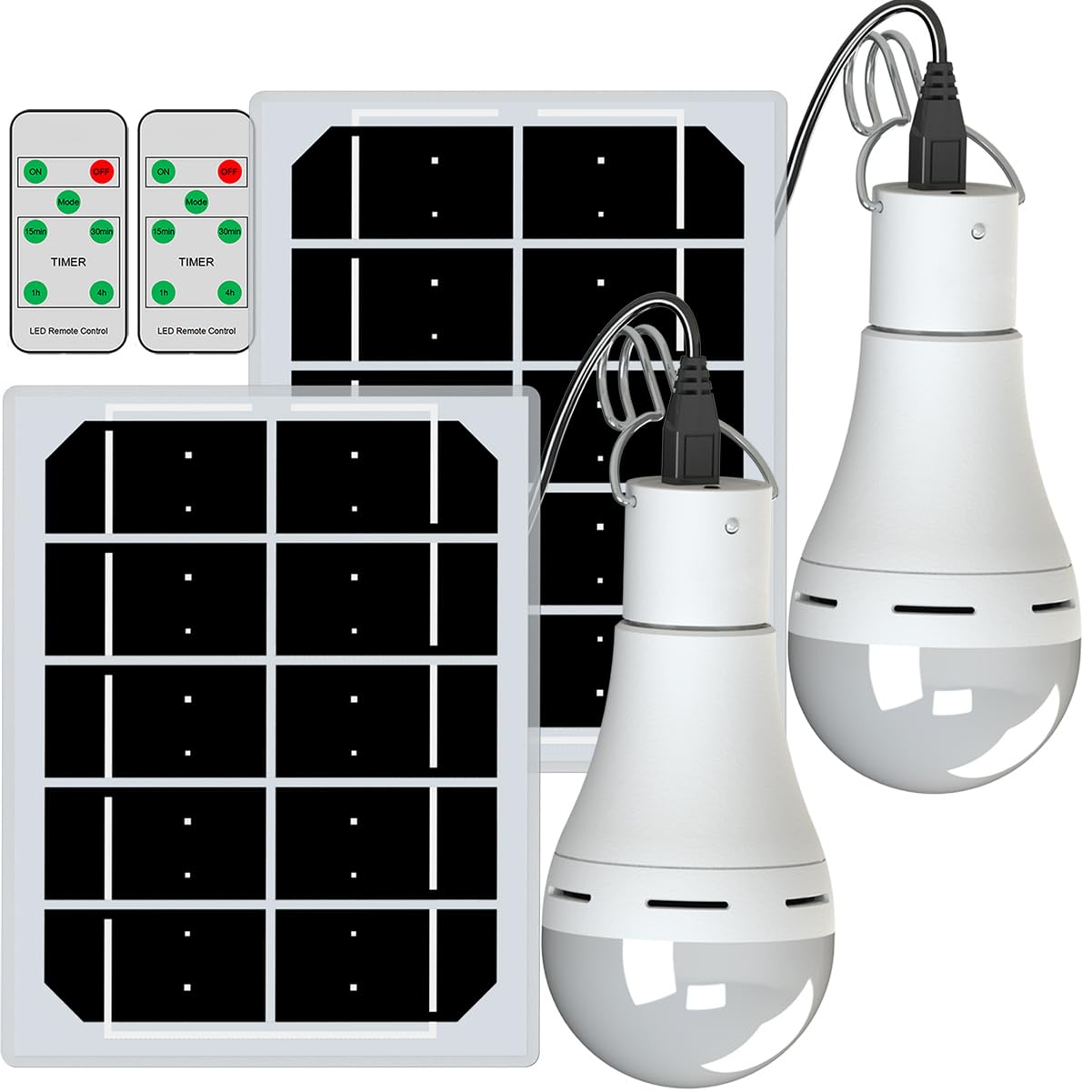 Flyhoom Portable Solar Light Bulbs for Indoor Home and Chicken Coop  Chicken Coop Light with Timer  LED Solar Lights for Indoor Emergency Power Outage