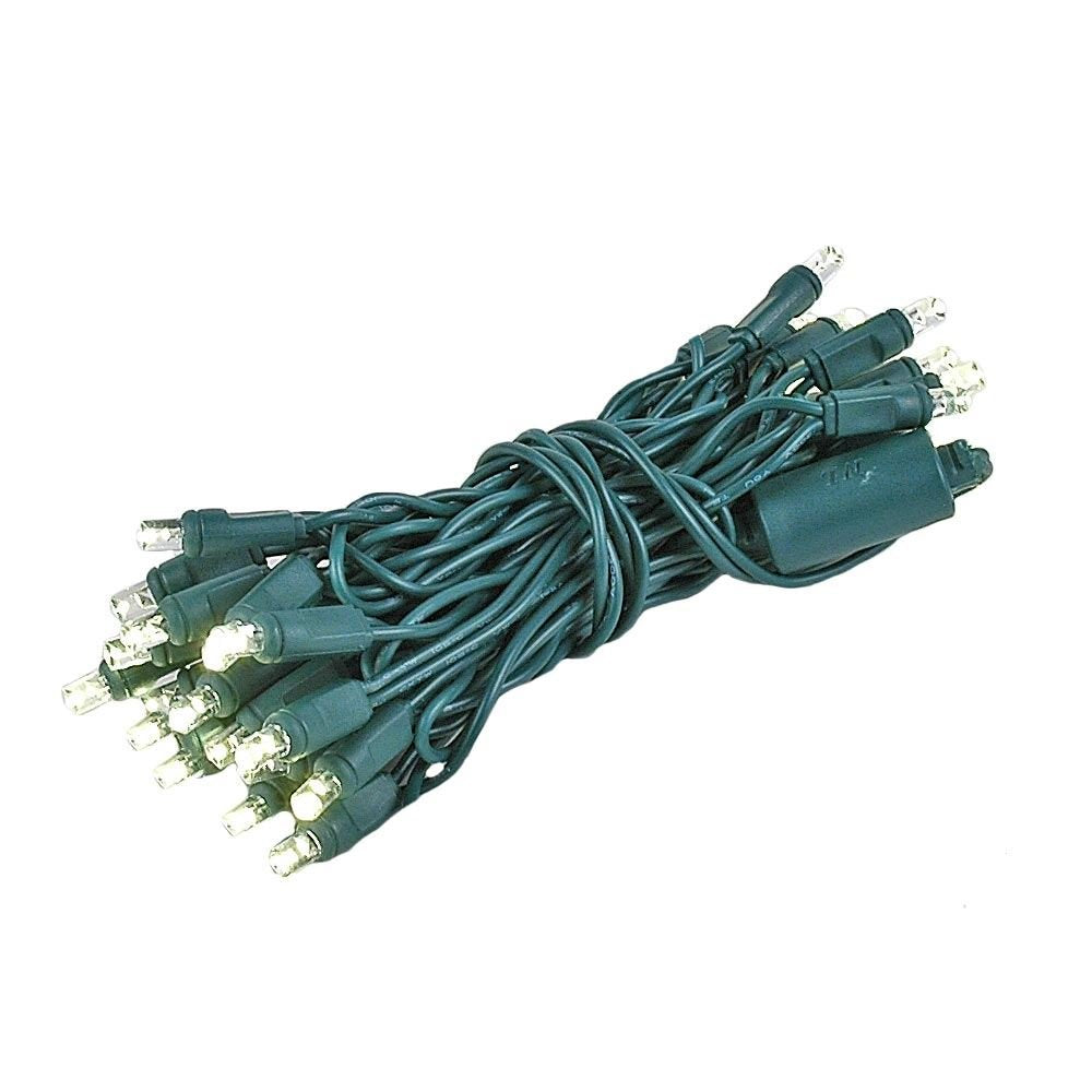 Novelty Lights 35 Light LED Christmas Mini Light Set  Outdoor Curtain Wreath Craft Bottle String Lights  Warm White  Green Wire  11.5 Feet