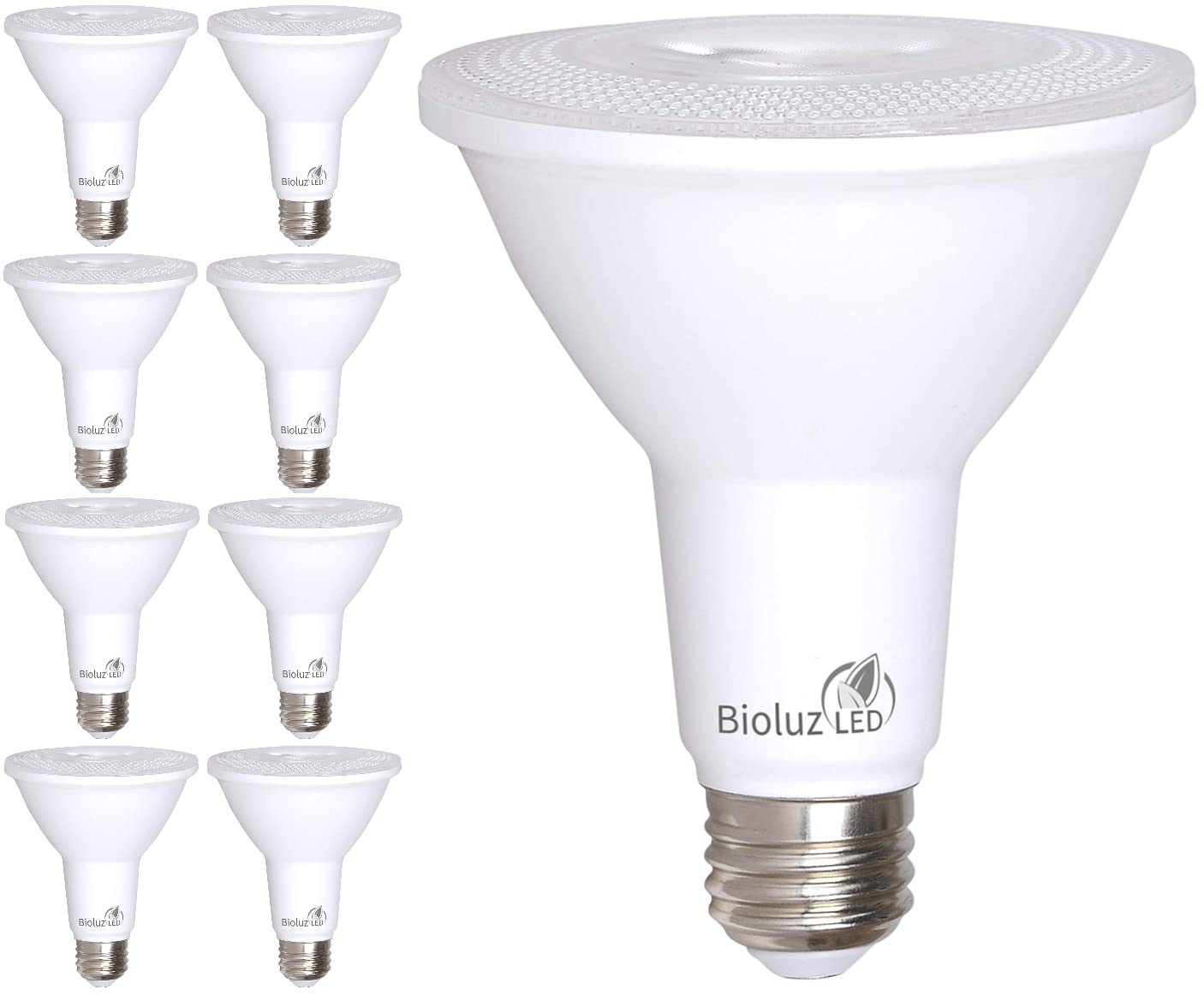 Bioluz LED 8-Pack PAR30 LED Flood Light Bulbs Indoor, 10W = 100W Replacement, 3000K Soft White LED Light Bulbs, 90 CRI, Dimmable