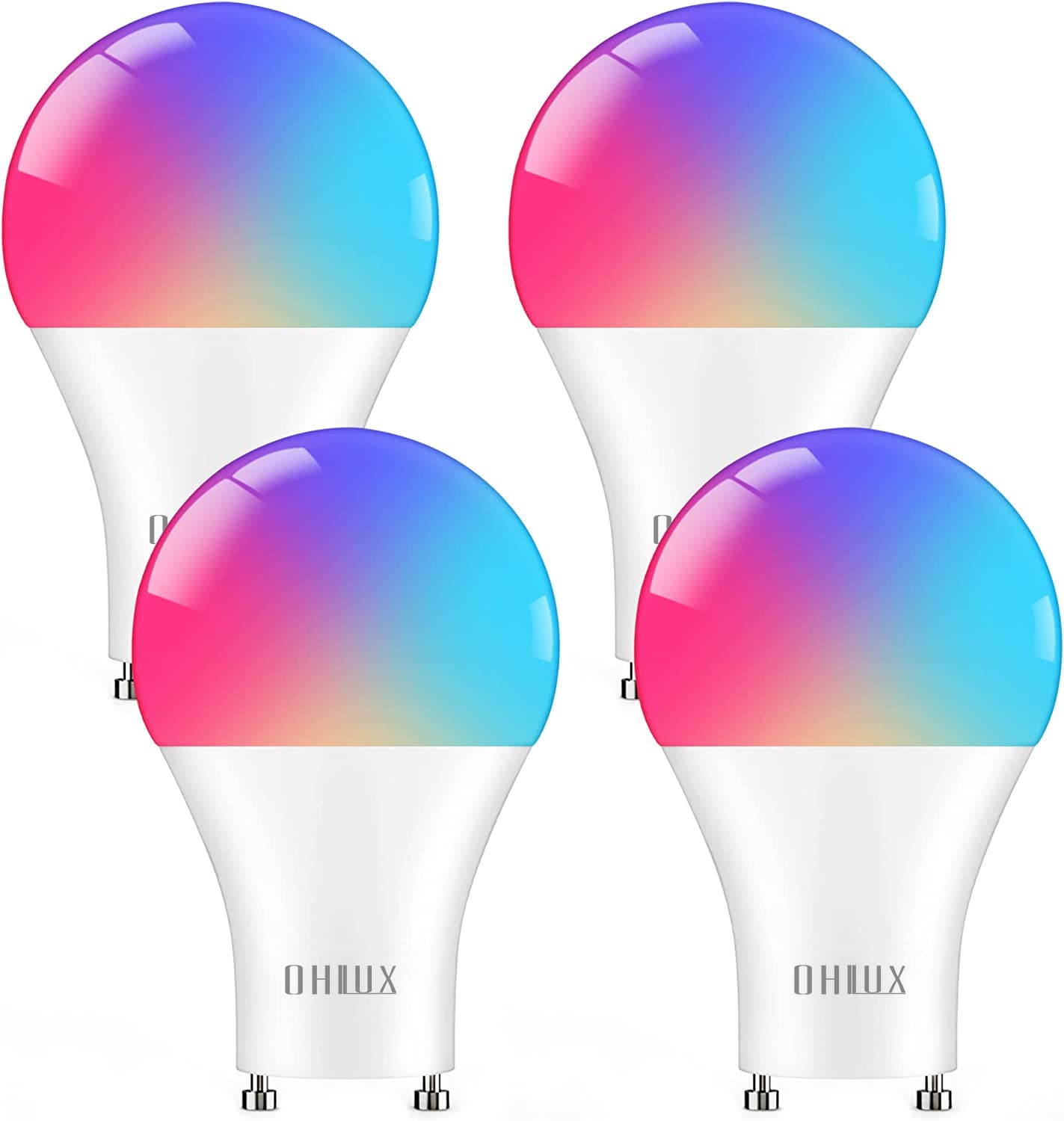 Ohlux Gu24 Smart Light Bulbs Compatible With Alexa, 10W 900Lm Super Bright, Rgbcw Color Changing Gu24 Led Bulb, 120V 80W Halogen